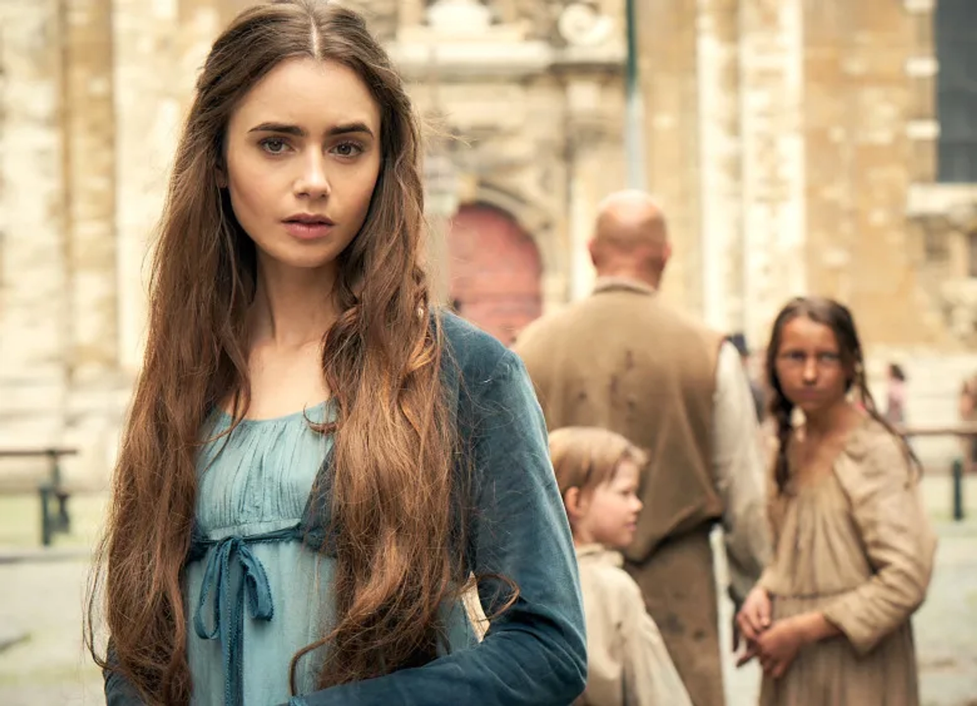 Lily Collins in Les Misérables (2018)