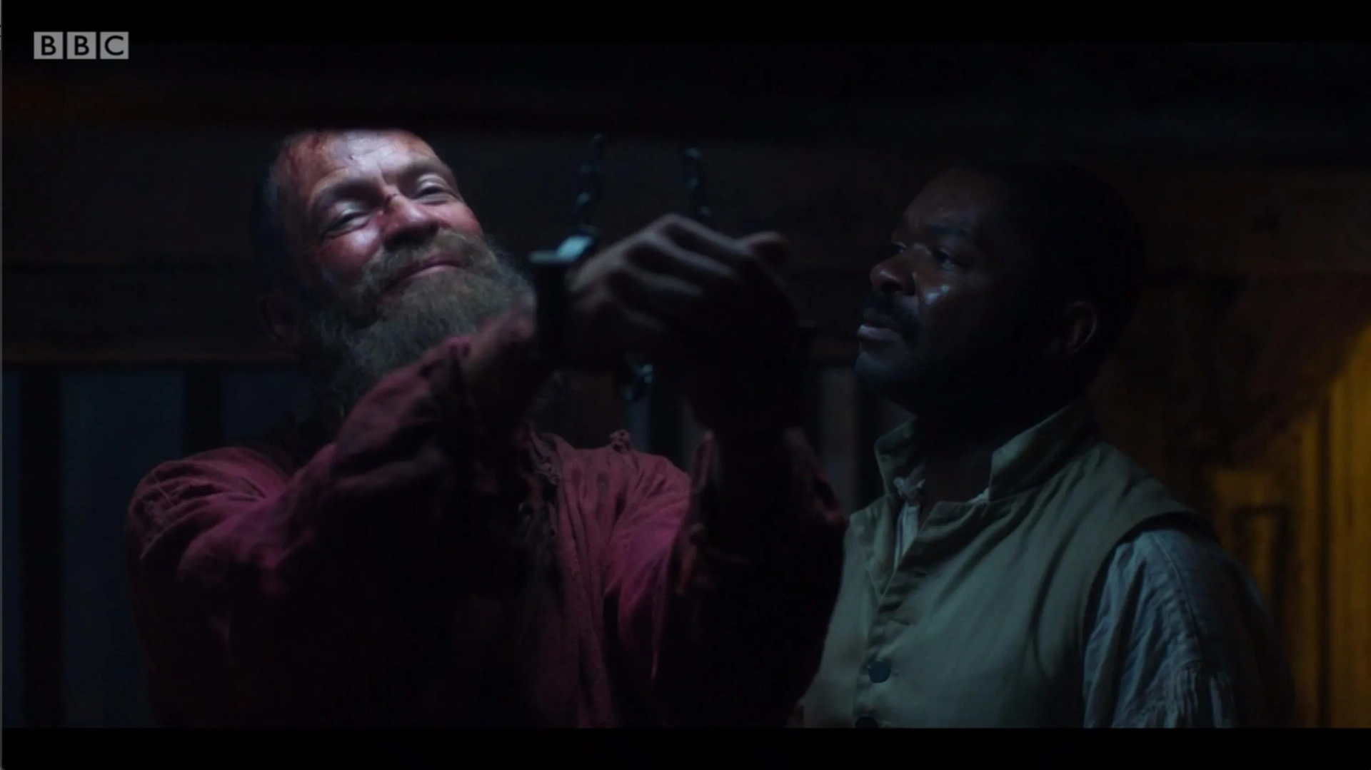 David Oyelowo and Dominic West in Les Misérables (2018)