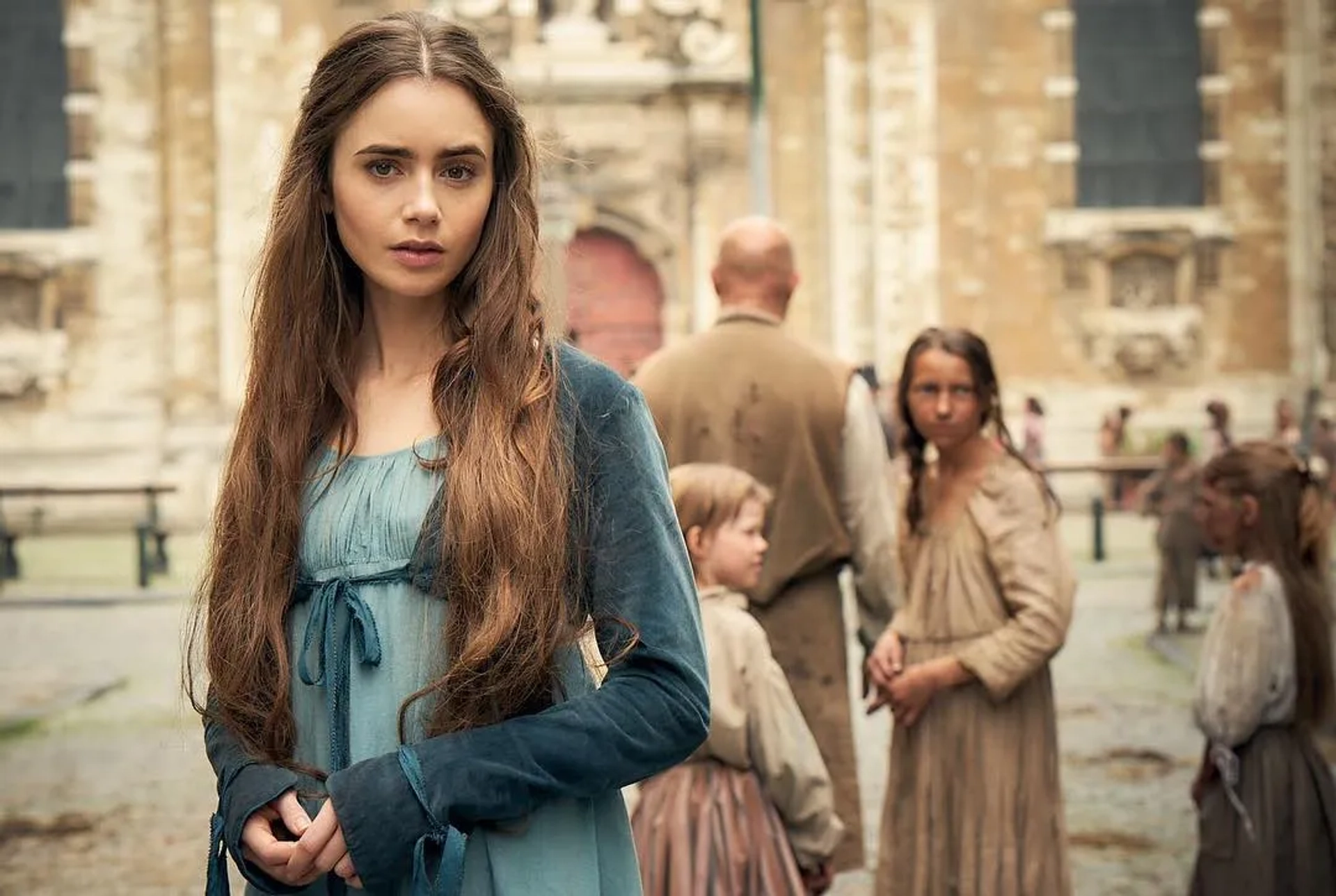 Lily Collins in Les Misérables (2018)