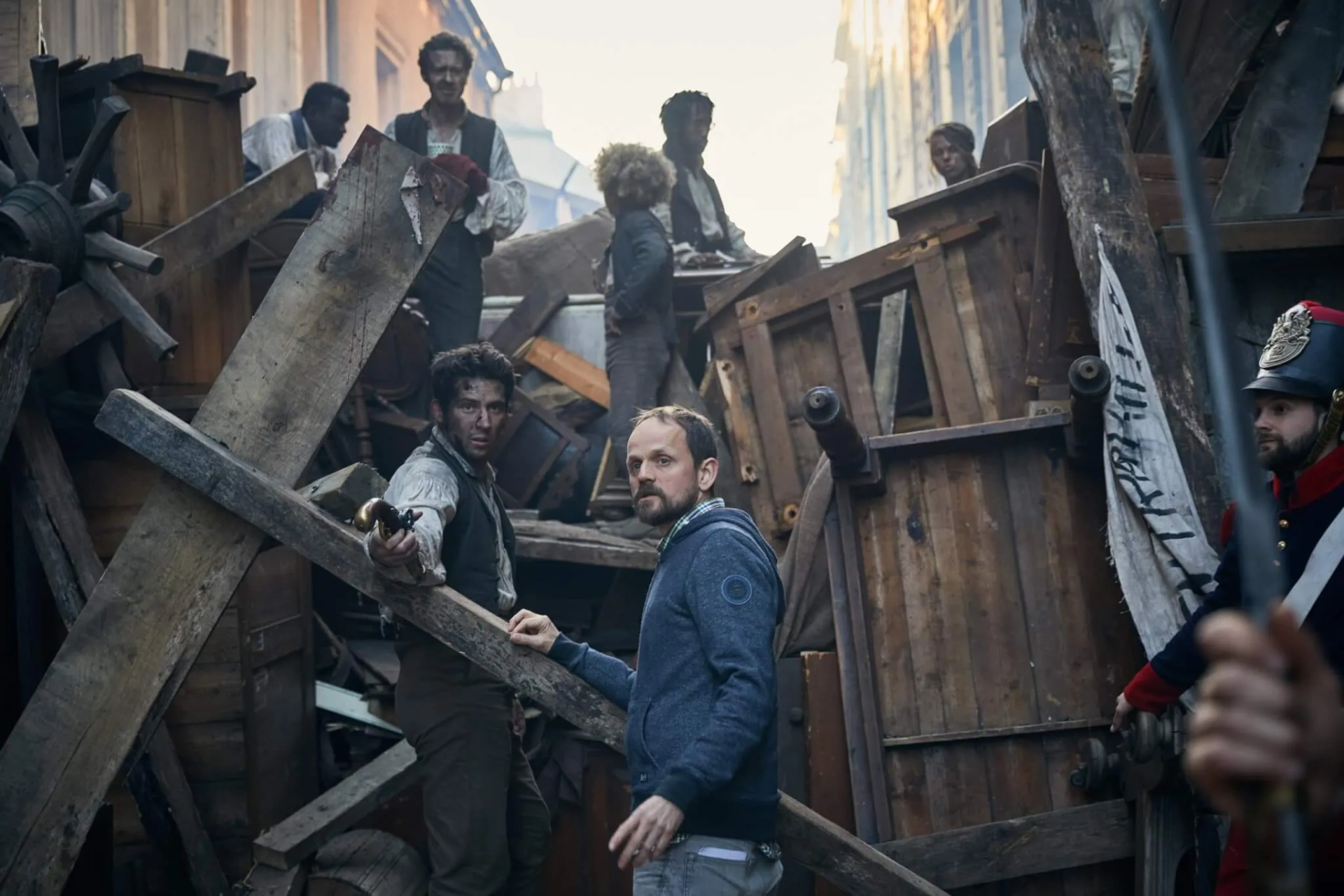 Joseph Quinn, Josh O'Connor, and Reece Yates in Les Misérables (2018)