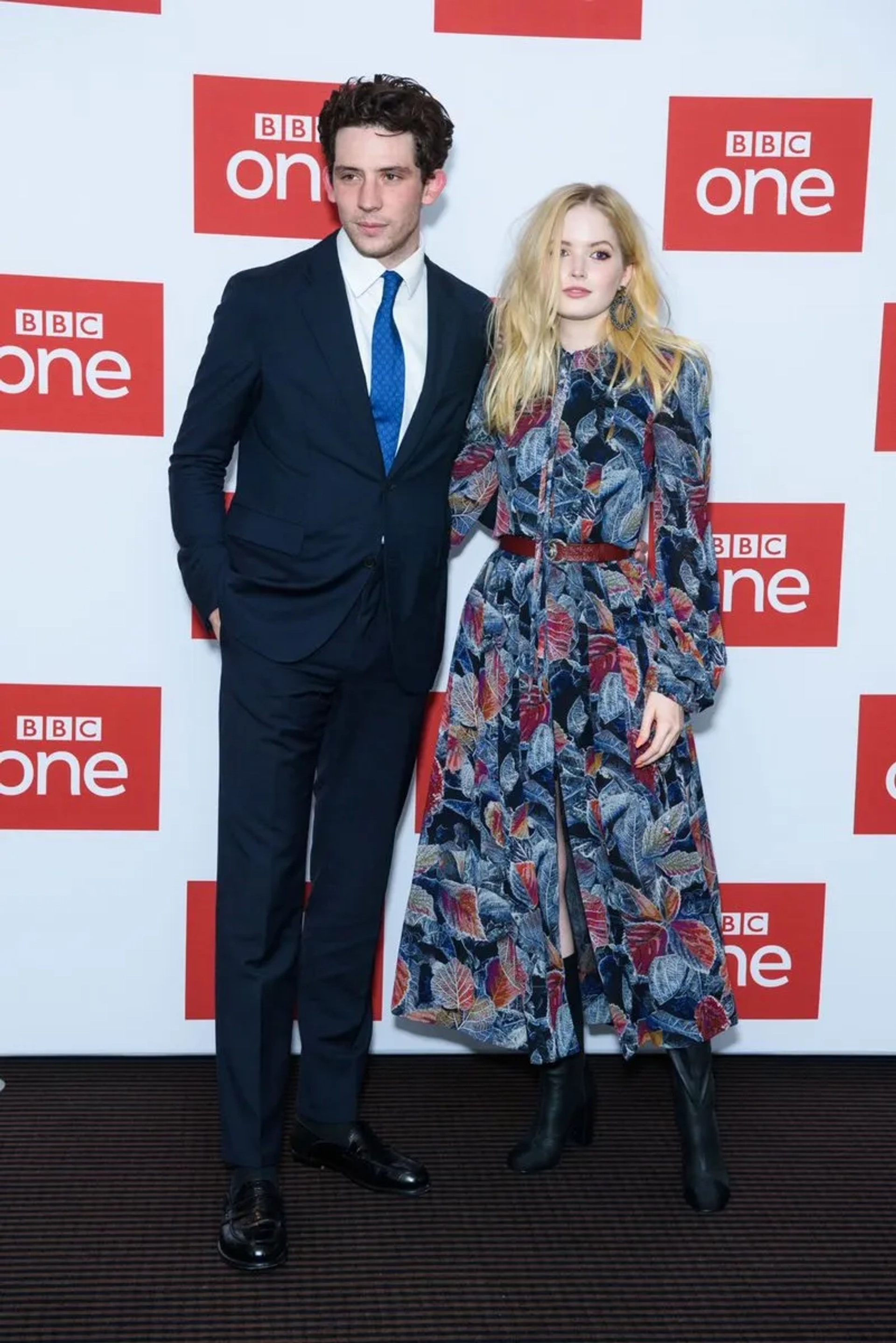 Josh O'Connor and Ellie Bamber at an event for Les Misérables (2018)