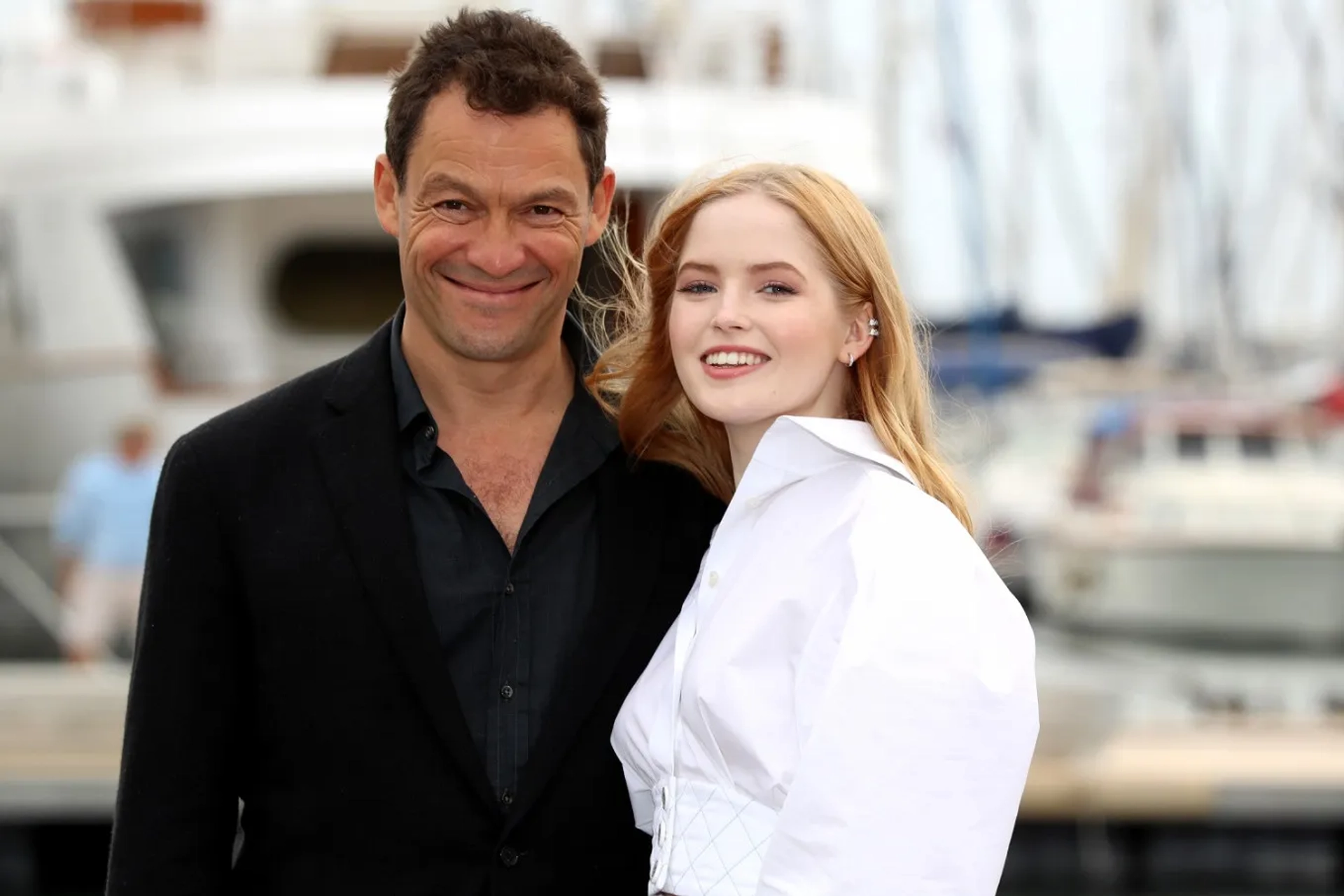 Dominic West and Ellie Bamber at an event for Les Misérables (2018)