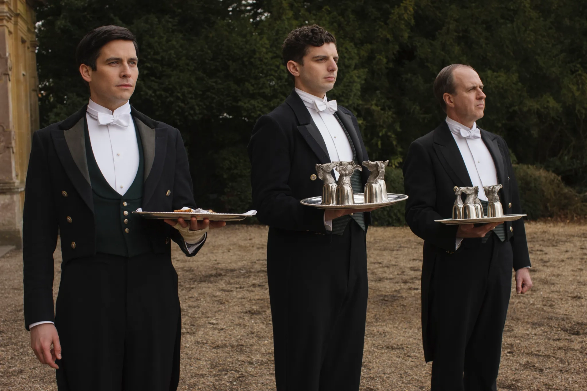 Kevin Doyle, Robert James-Collier, and Michael Fox in Downton Abbey (2010)