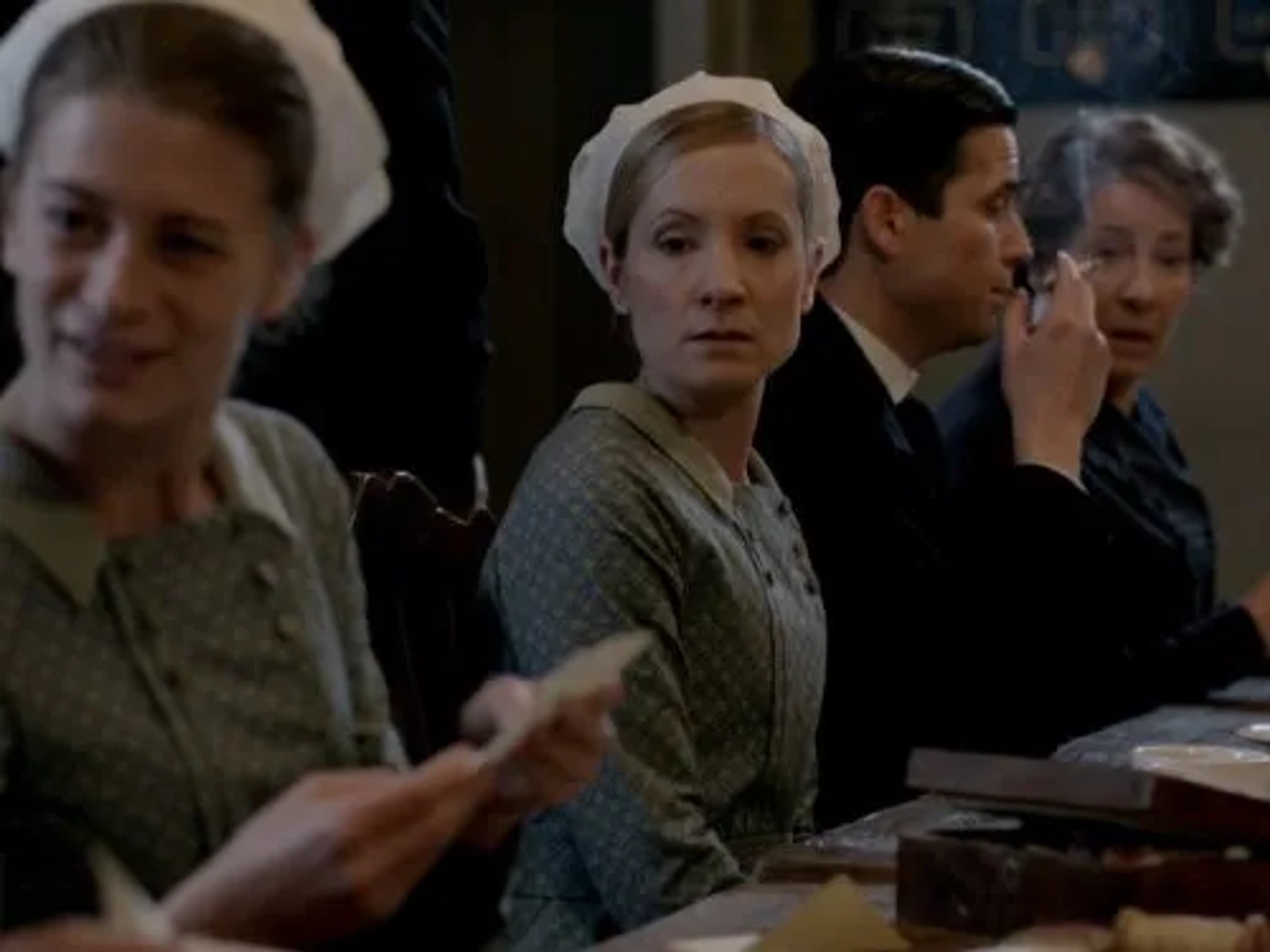 Joanne Froggatt, Phyllis Logan, and Robert James-Collier in Downton Abbey (2010)