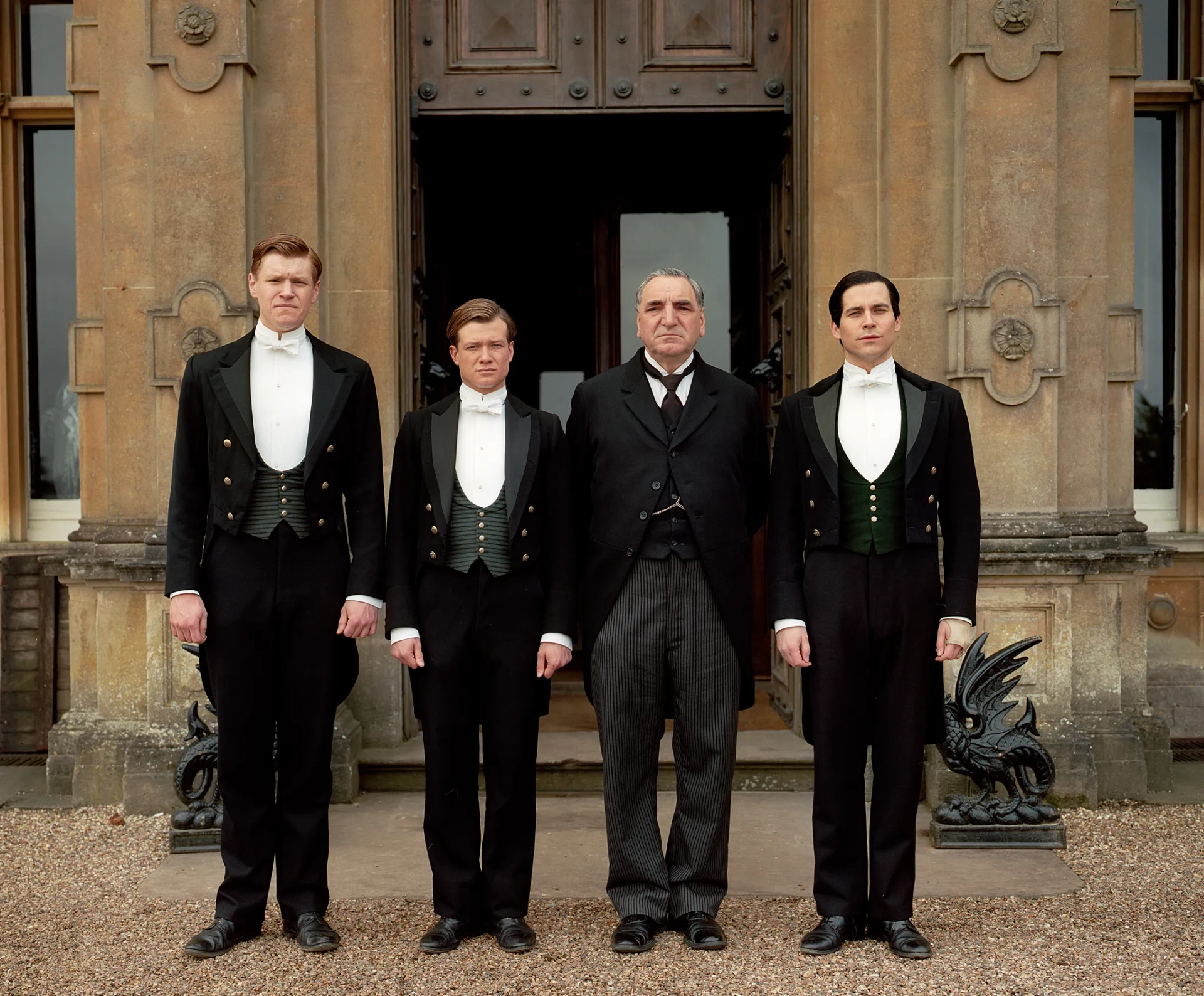 Jim Carter, Robert James-Collier, Ed Speleers, and Matt Milne in Downton Abbey (2010)