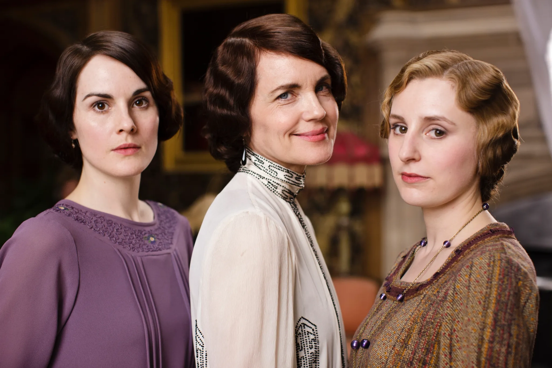 Elizabeth McGovern, Michelle Dockery, and Laura Carmichael in Downton Abbey (2010)