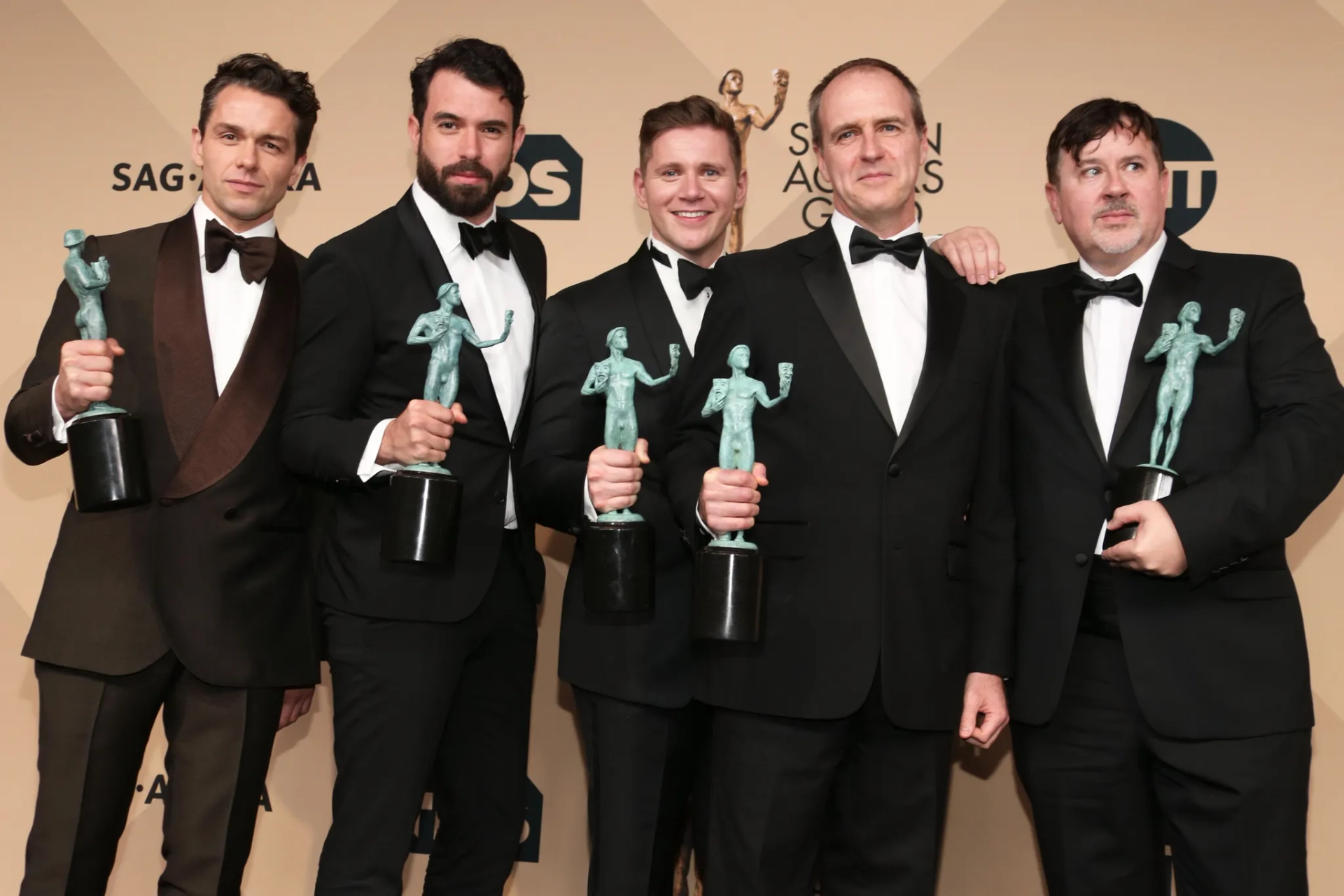 Kevin Doyle, Jeremy Swift, Julian Ovenden, Allen Leech, and Tom Cullen at an event for Downton Abbey (2010)