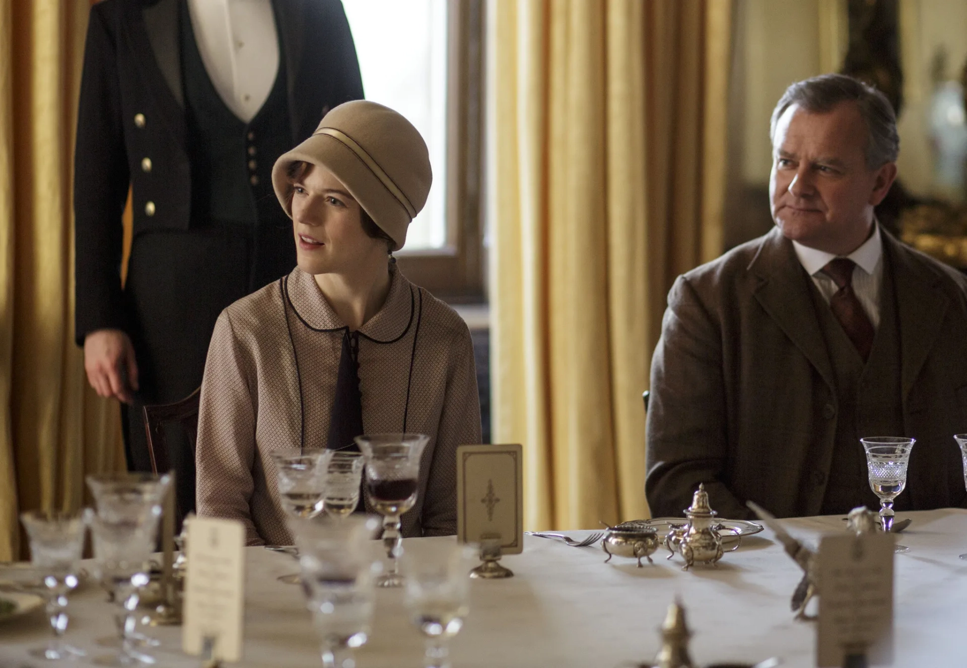 Hugh Bonneville and Rose Leslie in Downton Abbey (2010)