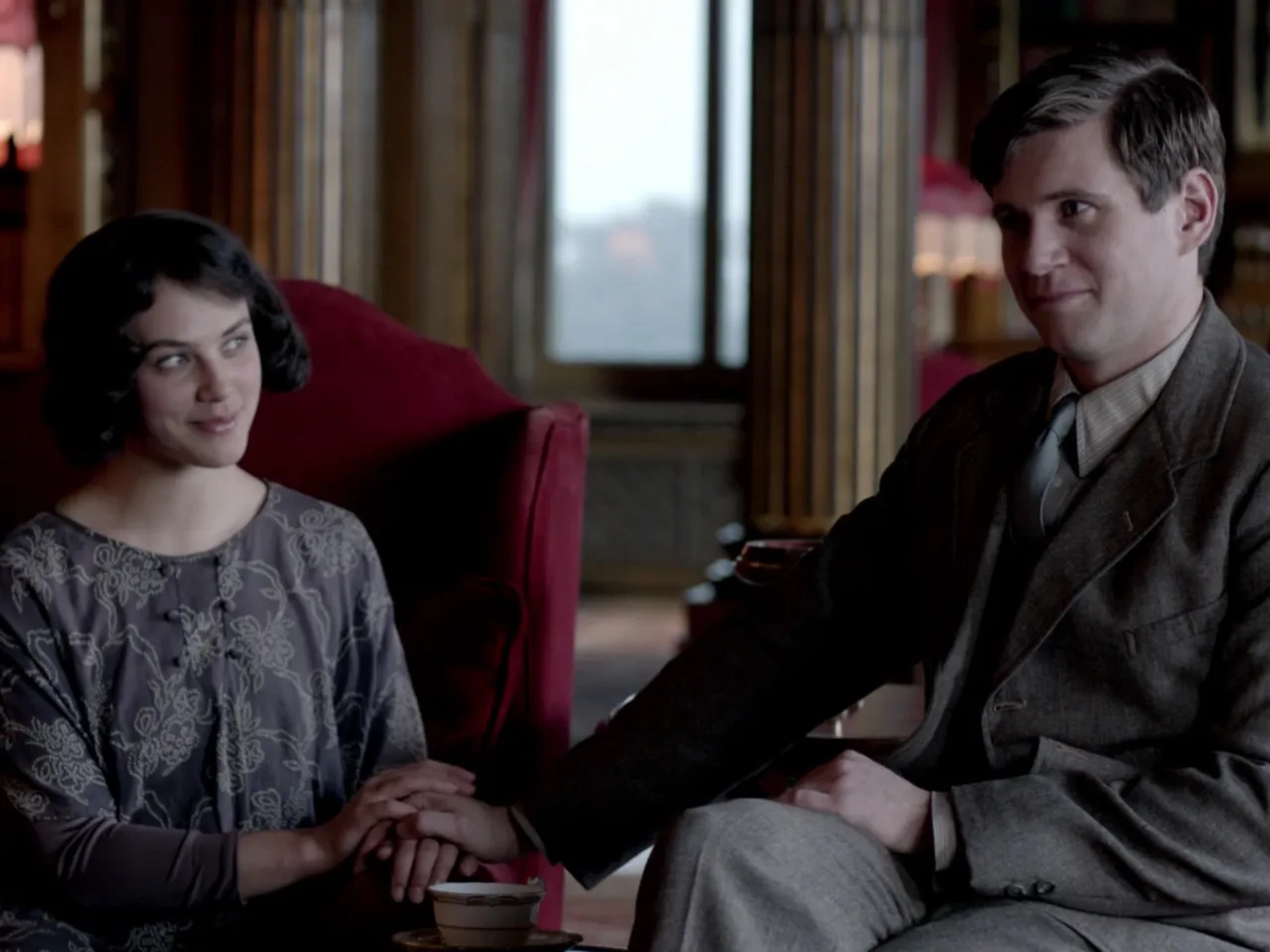 Allen Leech and Jessica Brown Findlay in Downton Abbey (2010)