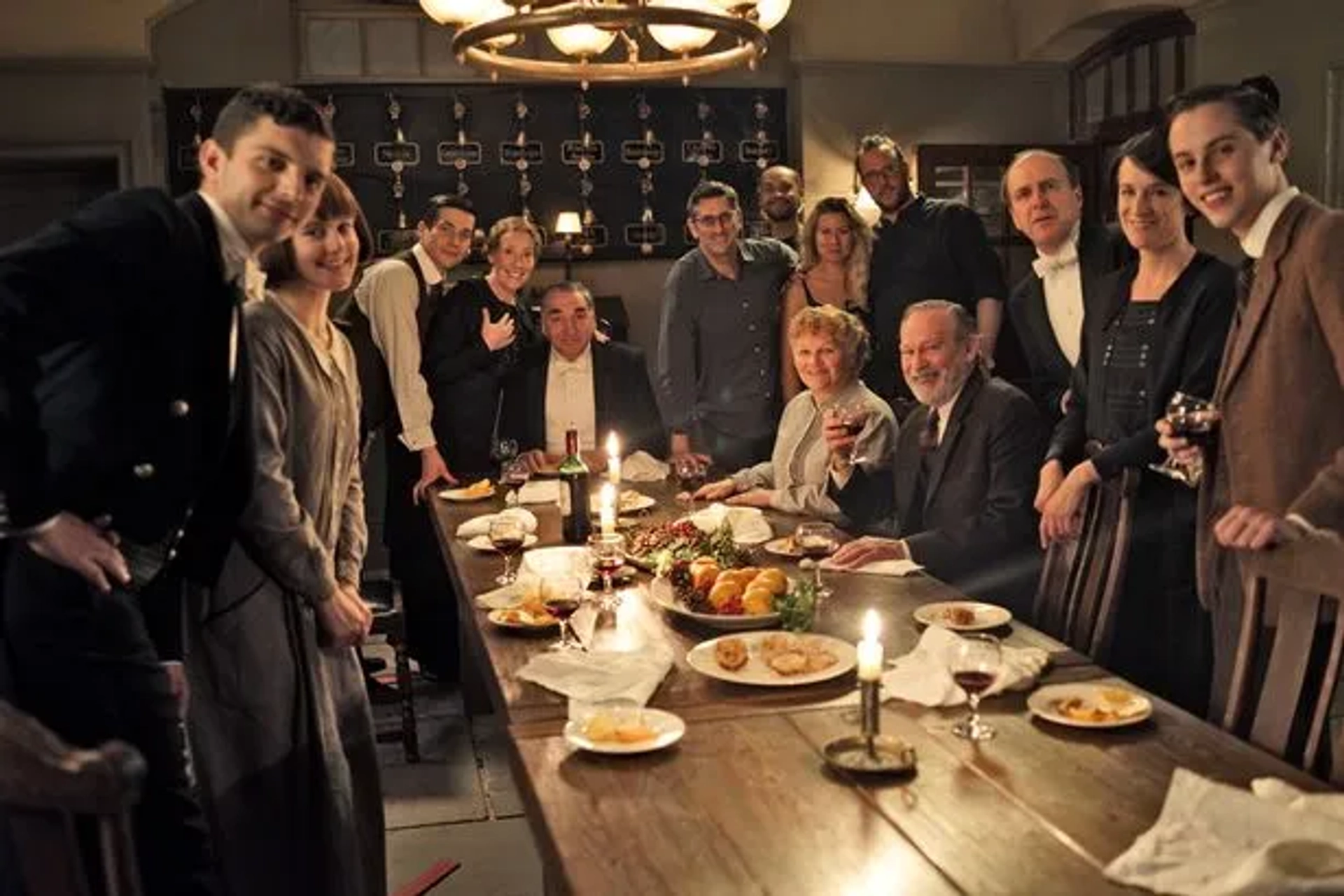 Jim Carter, Raquel Cassidy, Paul Copley, Kevin Doyle, Phyllis Logan, Lesley Nicol, Robert James-Collier, Sophie McShera, and Michael Fox in Downton Abbey (2010)