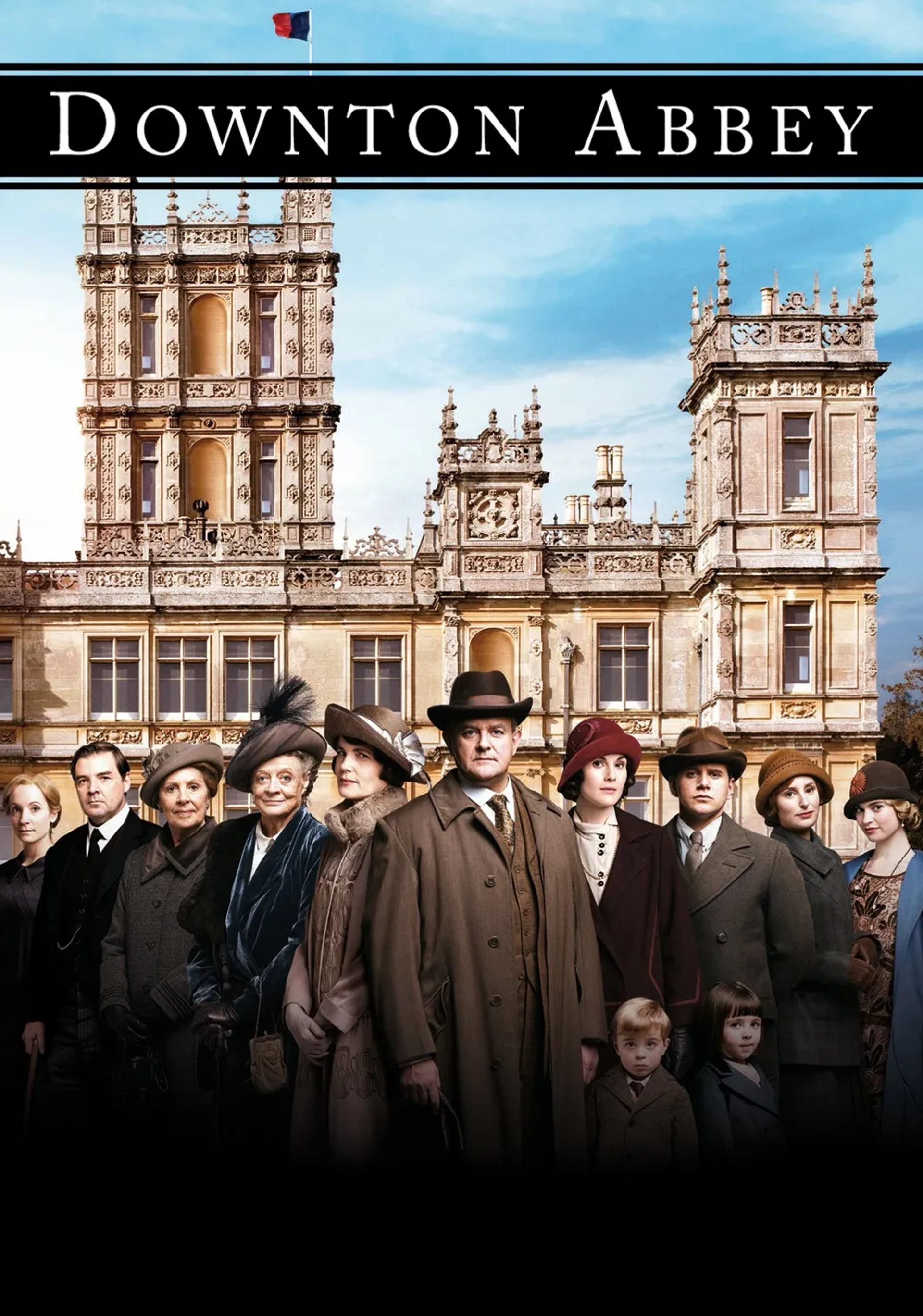 Elizabeth McGovern, Maggie Smith, Hugh Bonneville, Brendan Coyle, Joanne Froggatt, Penelope Wilton, Allen Leech, Michelle Dockery, Laura Carmichael, Lily James, Fifi Hart, and Oliver Barker in Downton Abbey (2010)