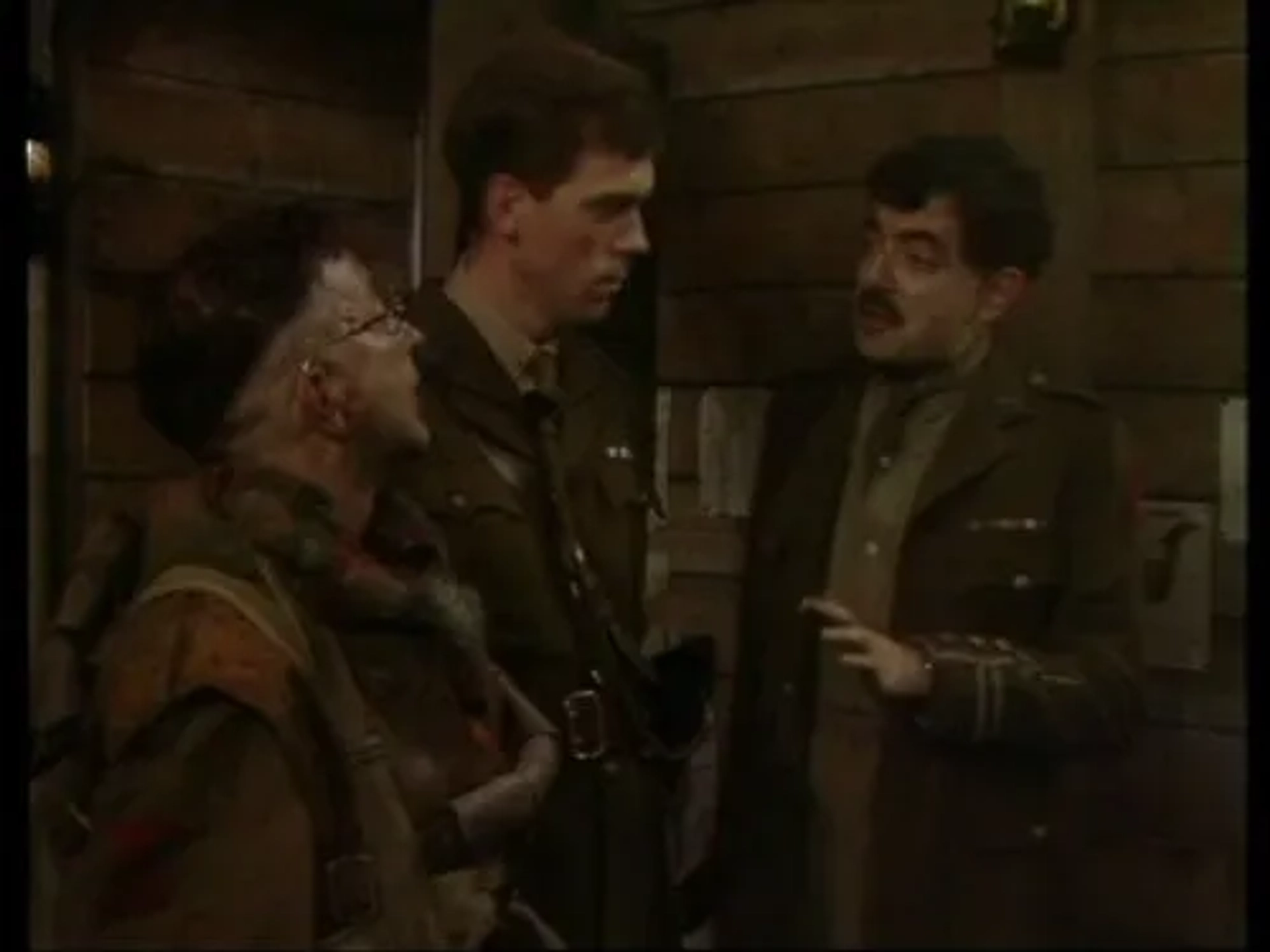 Rowan Atkinson, Hugh Laurie, and Tony Robinson in Blackadder Goes Forth (1989)