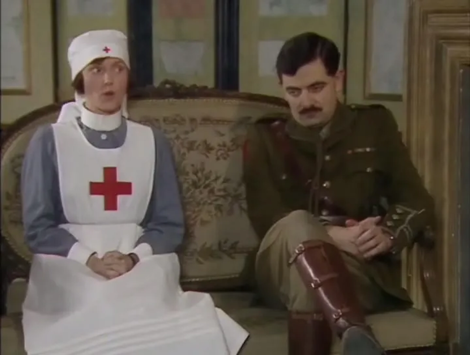 Rowan Atkinson and Miranda Richardson in Blackadder Goes Forth (1989)