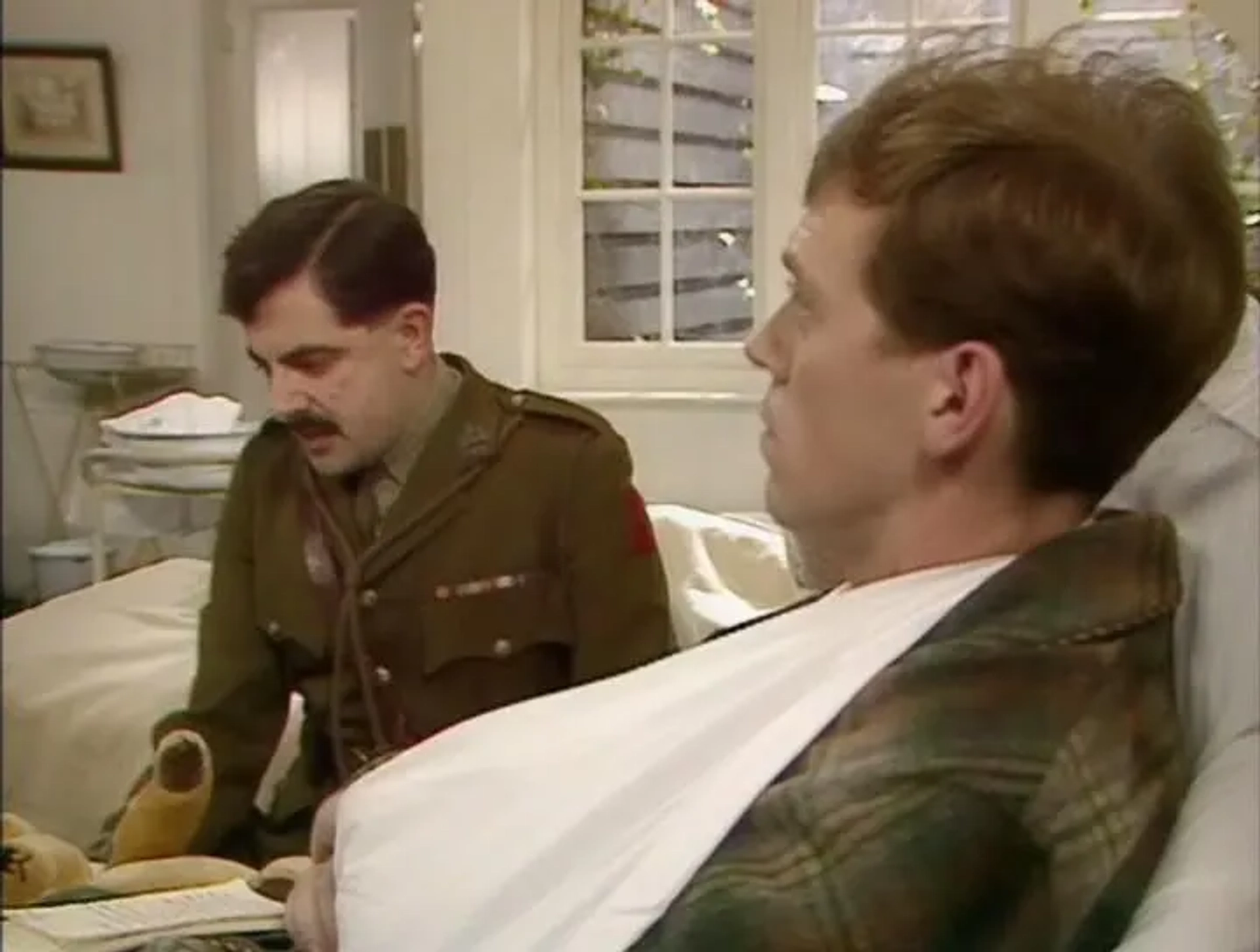 Rowan Atkinson and Hugh Laurie in Blackadder Goes Forth (1989)