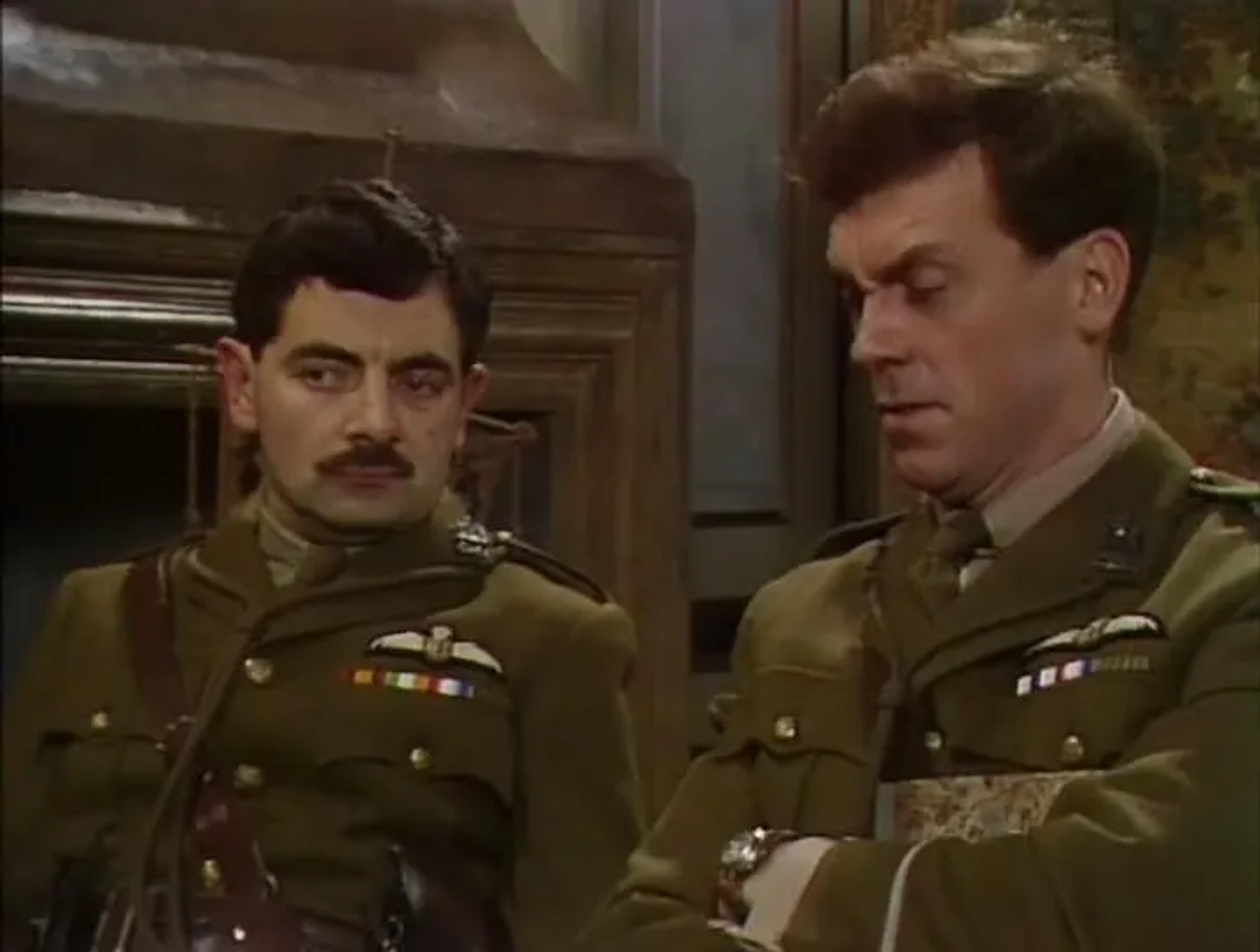 Rowan Atkinson and Hugh Laurie in Blackadder Goes Forth (1989)