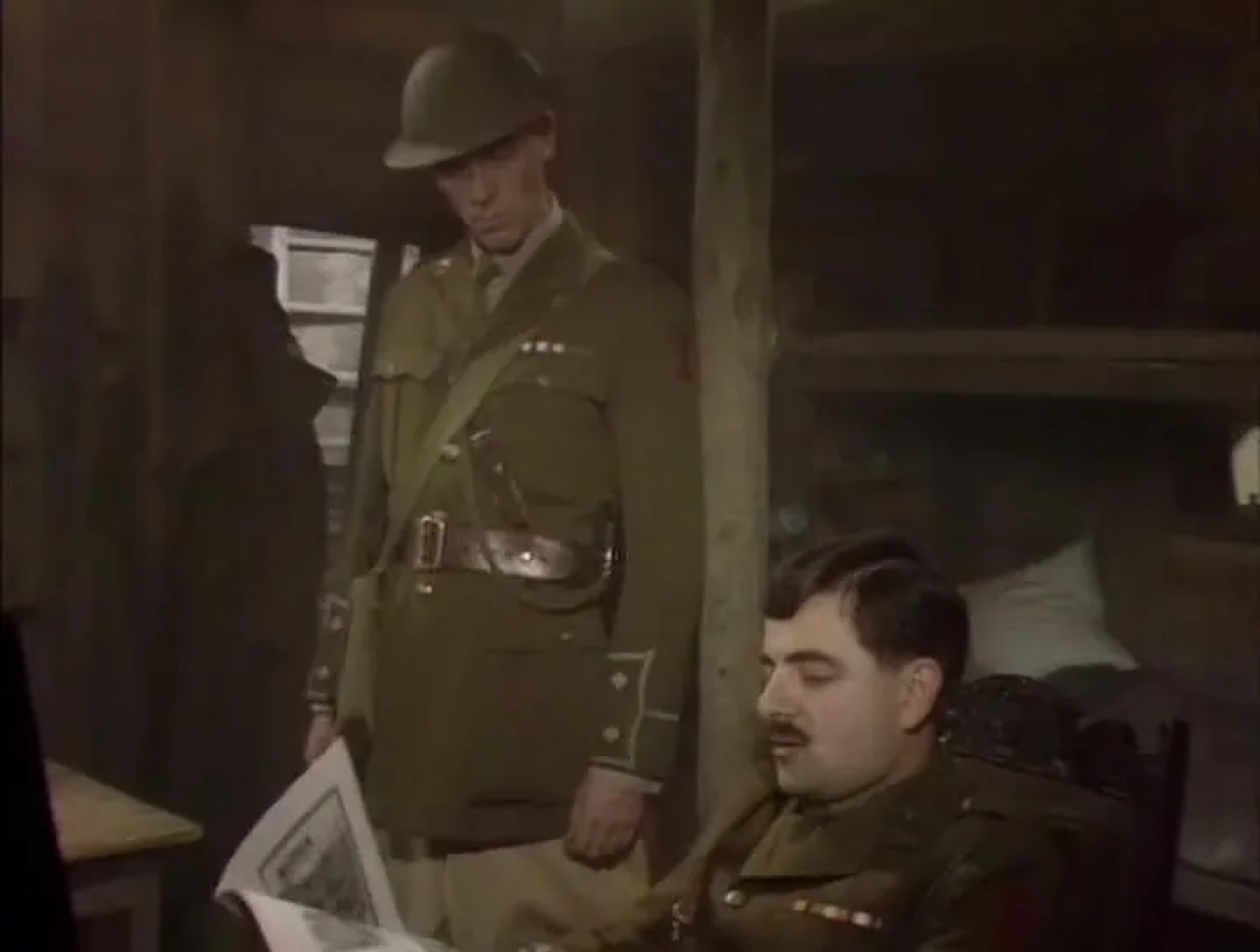 Rowan Atkinson and Hugh Laurie in Blackadder Goes Forth (1989)