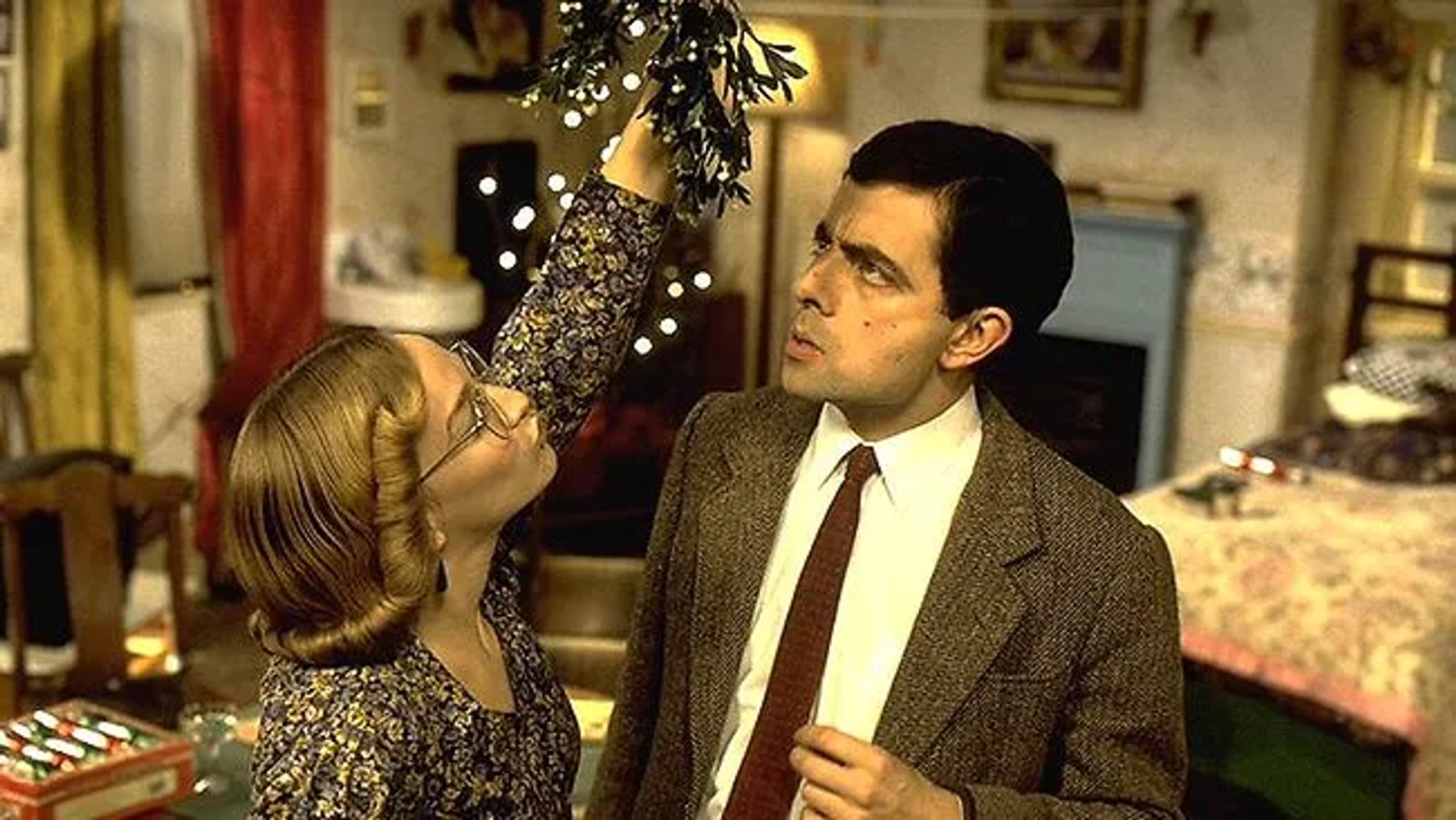 Rowan Atkinson and Matilda Ziegler in Mr. Bean (1990)