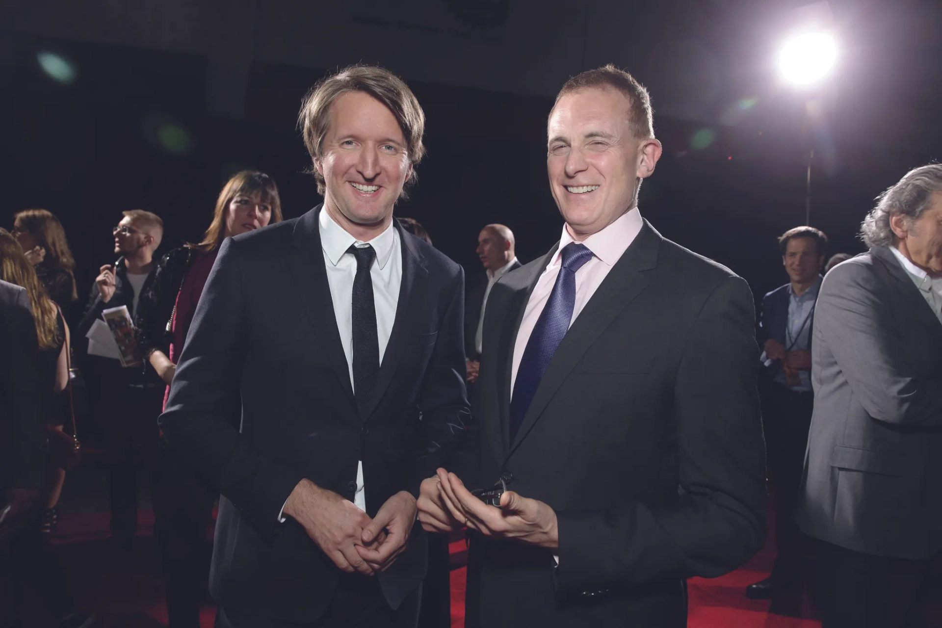 Tom Hooper and Peter Schlessel at an event for The Danish Girl (2015)