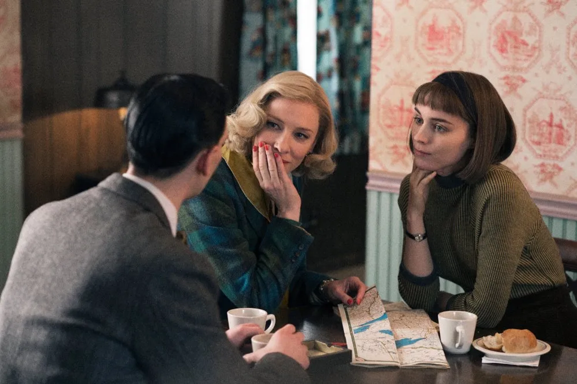 Cate Blanchett, Rooney Mara, and Cory Michael Smith in Carol (2015)