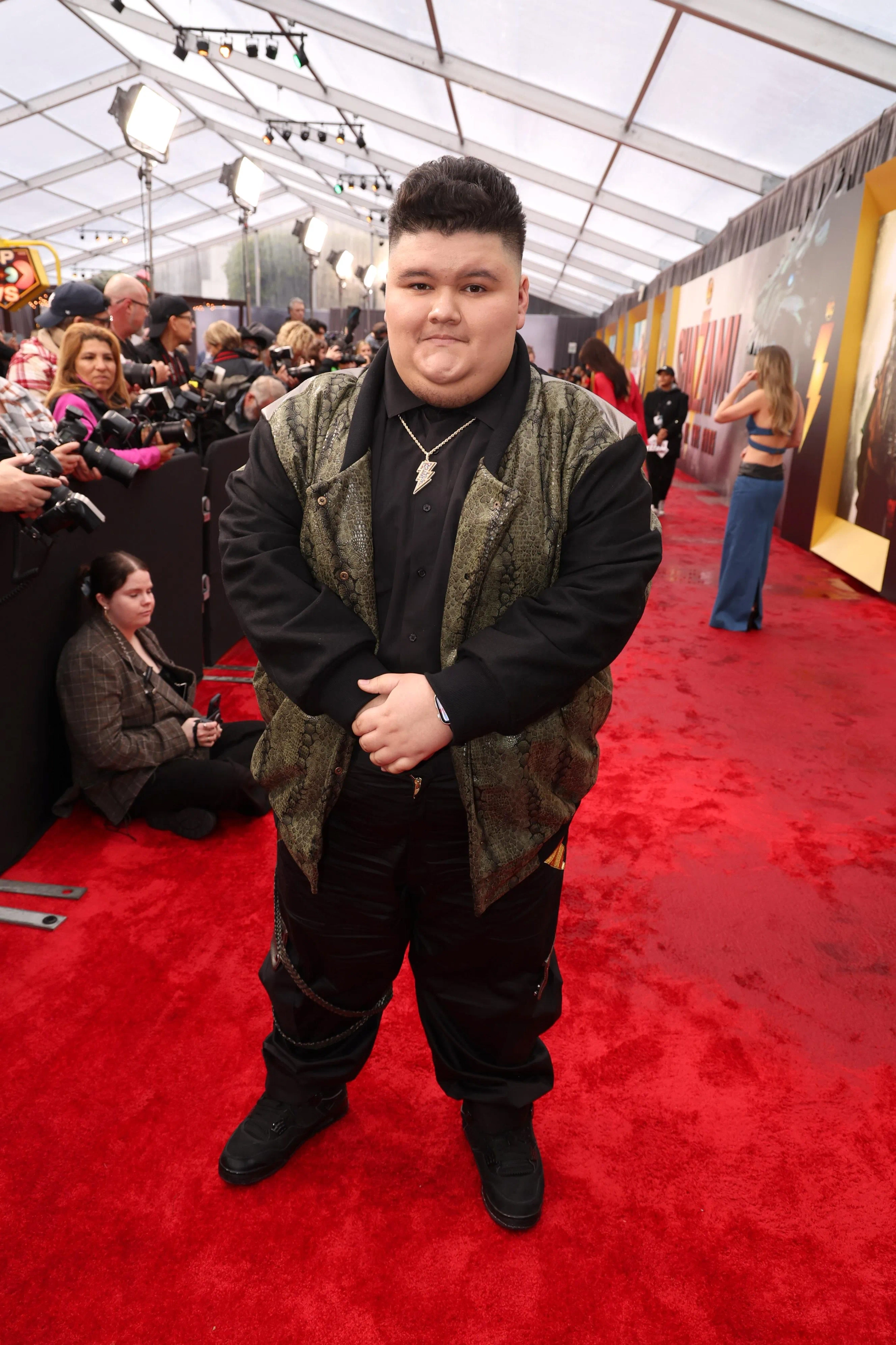 Jovan Armand at the premiere of Shazam! Fury Of The Gods.