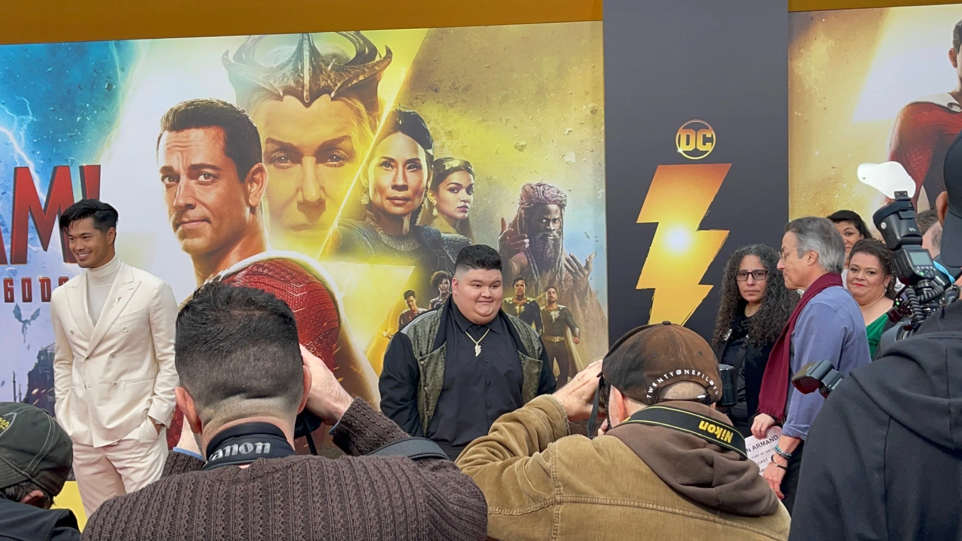 Jovan Armand walking the red carpet of Shazam! Fury Of The Gods.