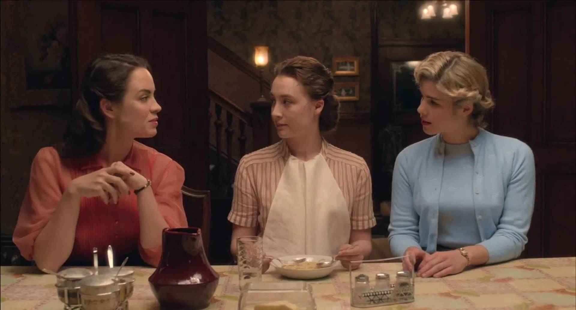 Saoirse Ronan, Eve Macklin, and Emily Bett Rickards in Brooklyn (2015)