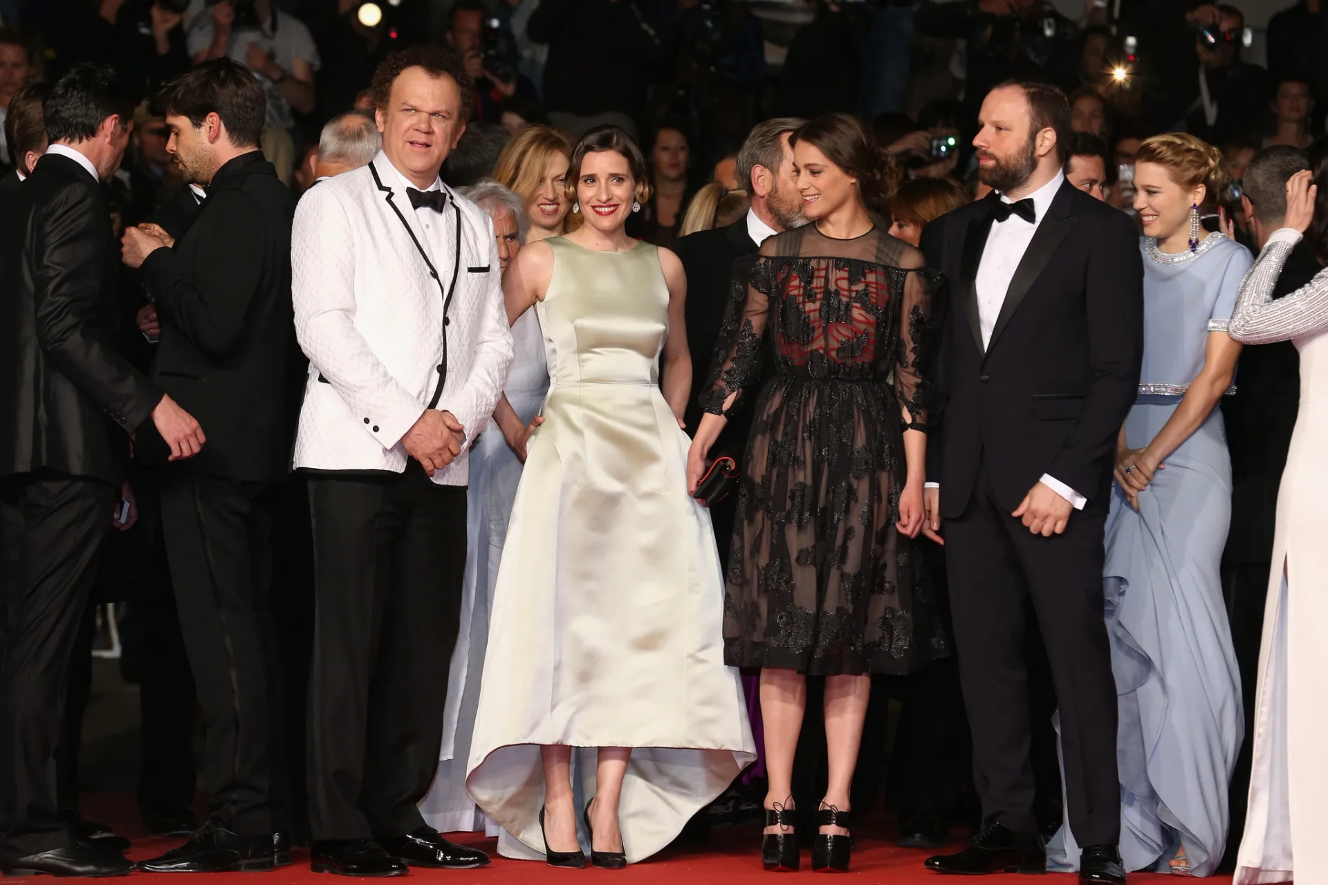 John C. Reilly, Yorgos Lanthimos, Angeliki Papoulia, Léa Seydoux, and Ariane Labed at an event for The Lobster (2015)