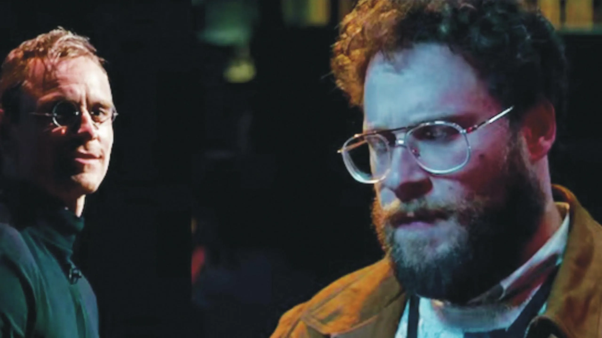 Seth Rogen and Michael Fassbender in Steve Jobs (2015)