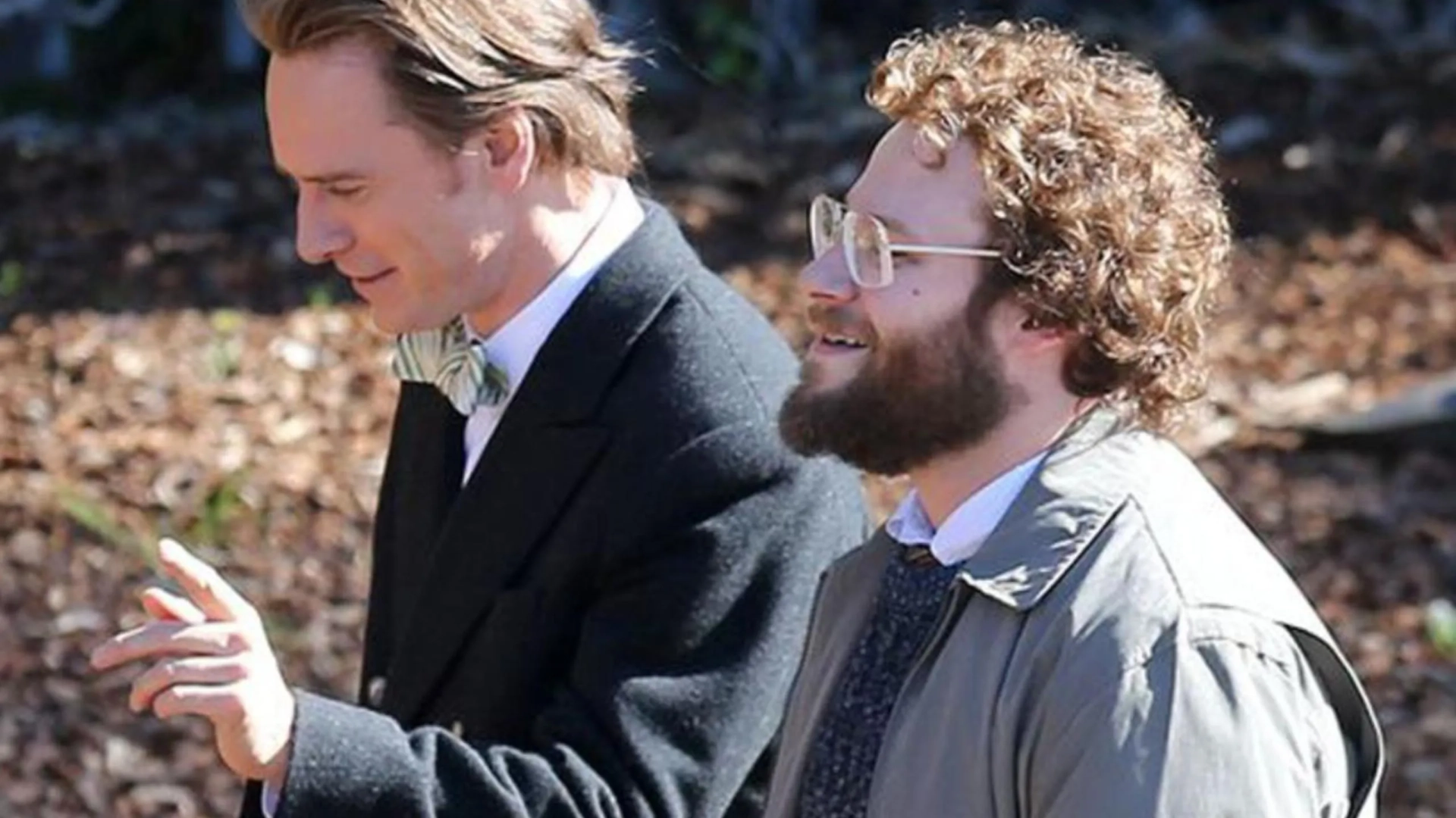Seth Rogen and Michael Fassbender in Steve Jobs (2015)