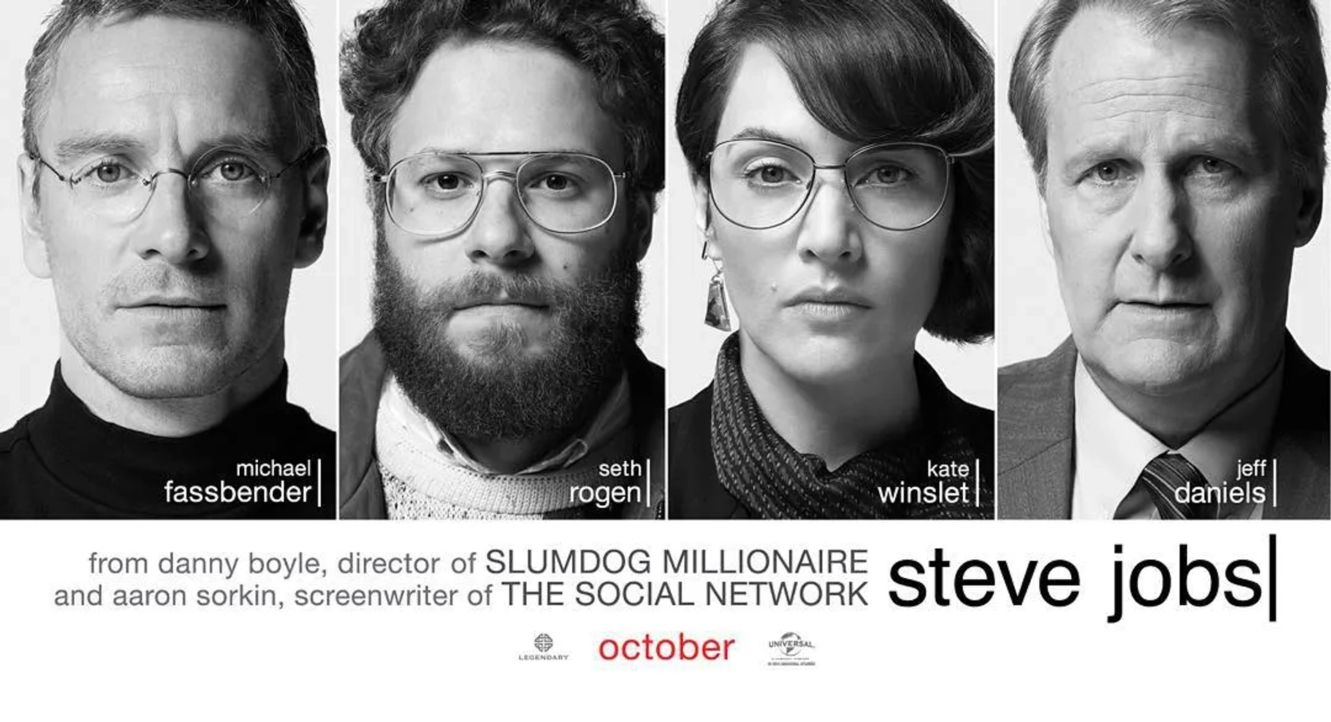 Kate Winslet, Jeff Daniels, Seth Rogen, and Michael Fassbender in Steve Jobs (2015)