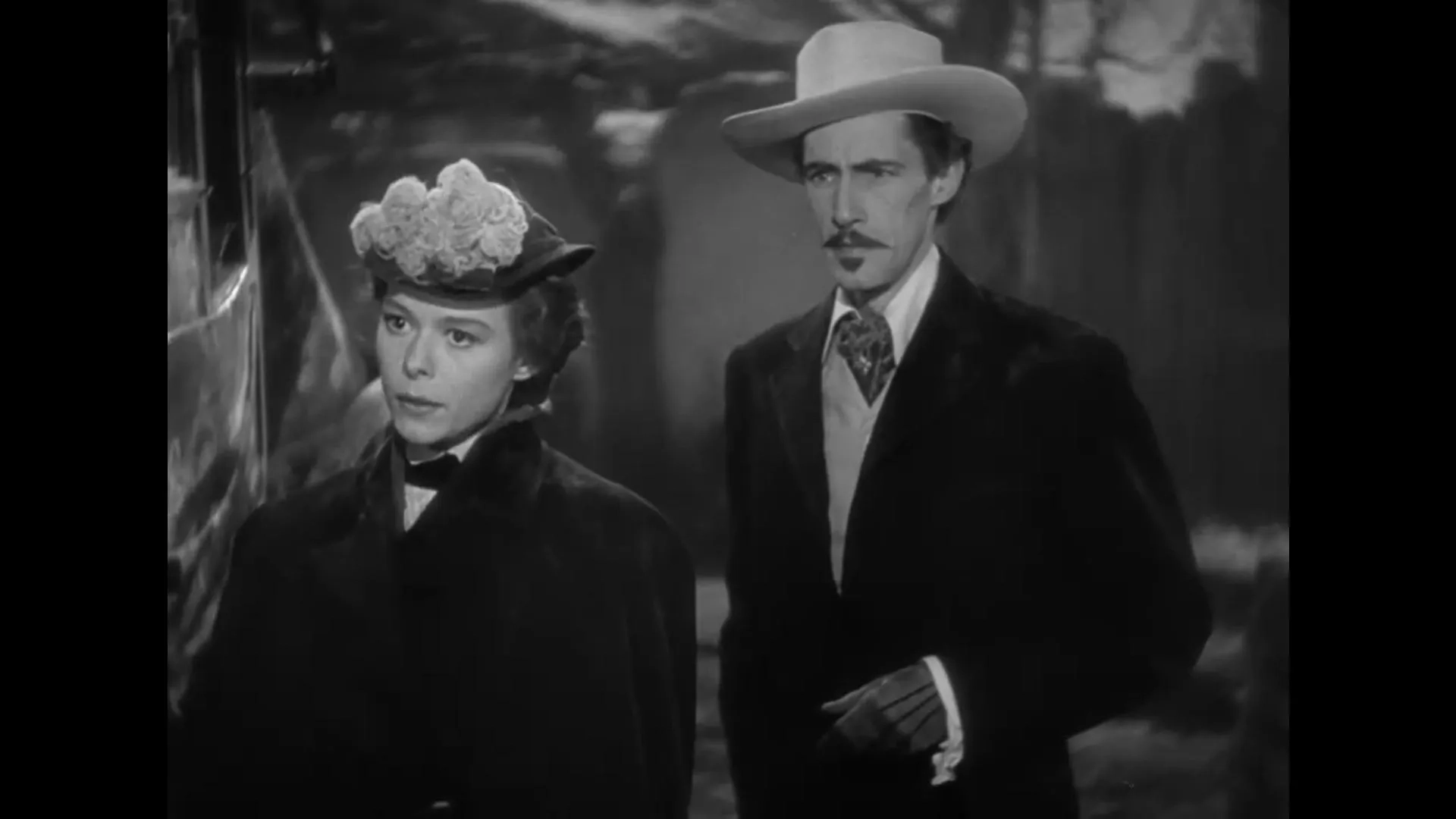 John Carradine and Louise Platt in Stagecoach (1939)