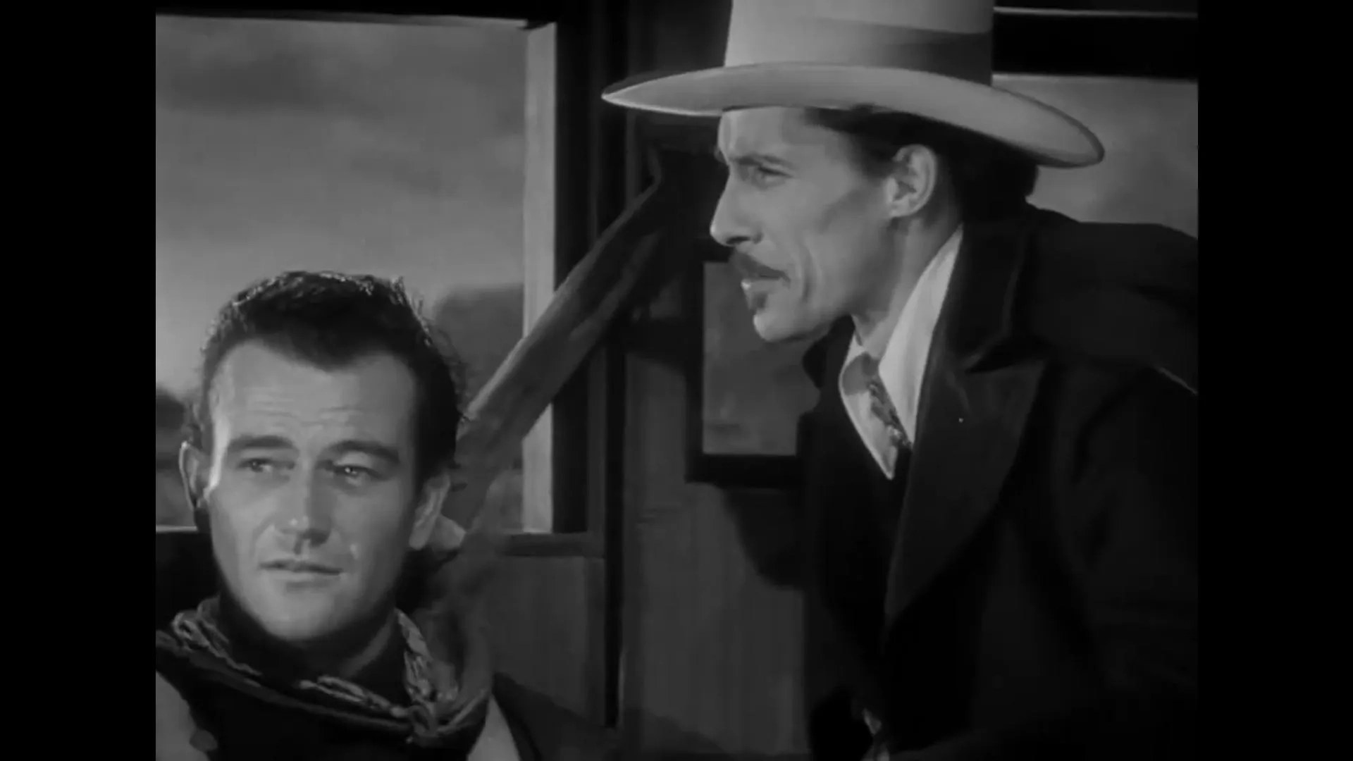 John Wayne and John Carradine in Stagecoach (1939)