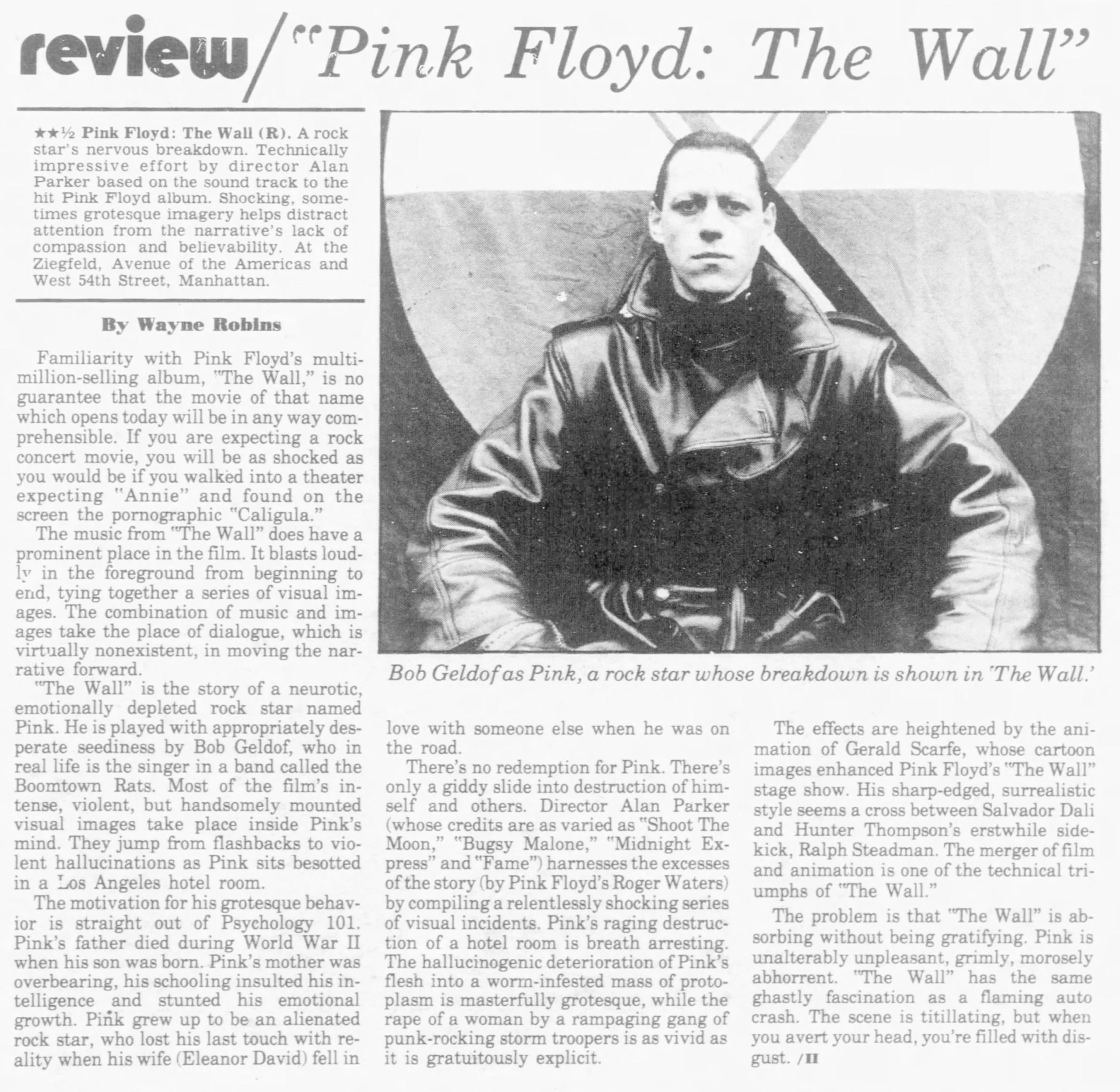 Bob Geldof in Pink Floyd: The Wall (1982)