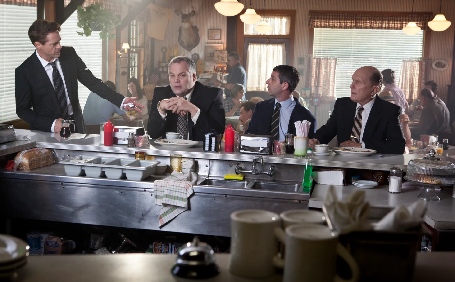 Vincent D'Onofrio, Robert Downey Jr., Robert Duvall, and Jeremy Strong in The Judge (2014)