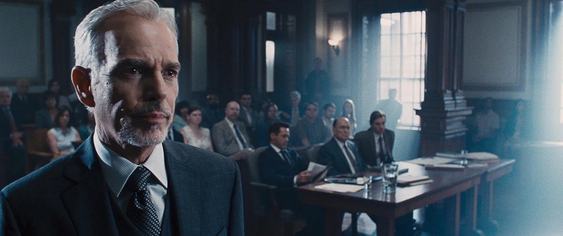 Robert Downey Jr., Robert Duvall, Billy Bob Thornton, and Dax Shepard in The Judge (2014)