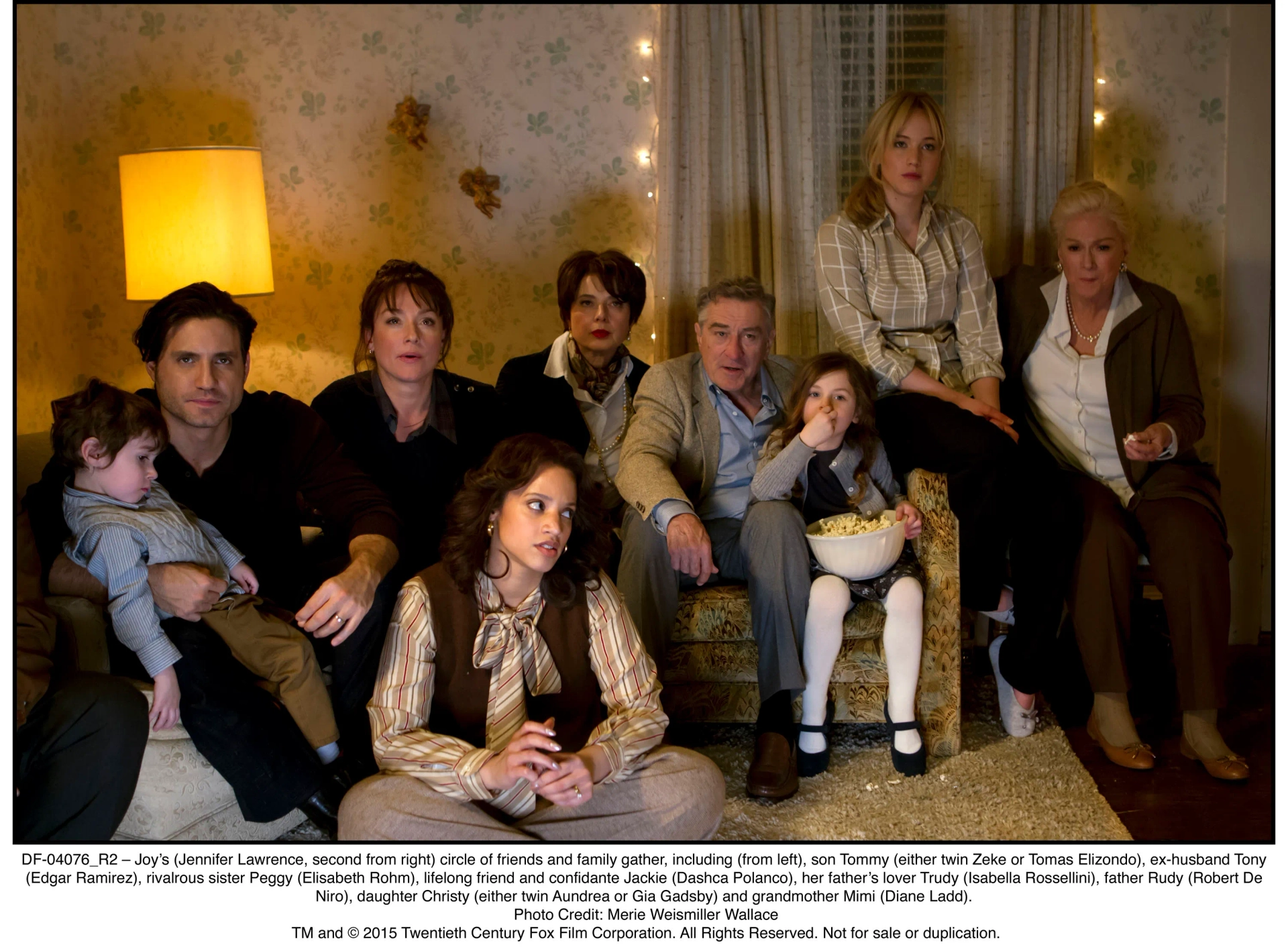 Robert De Niro, Isabella Rossellini, Diane Ladd, Elisabeth Röhm, Edgar Ramírez, Jennifer Lawrence, Dascha Polanco, Gia Gadsby, and Tomas Elizondo in Joy (2015)