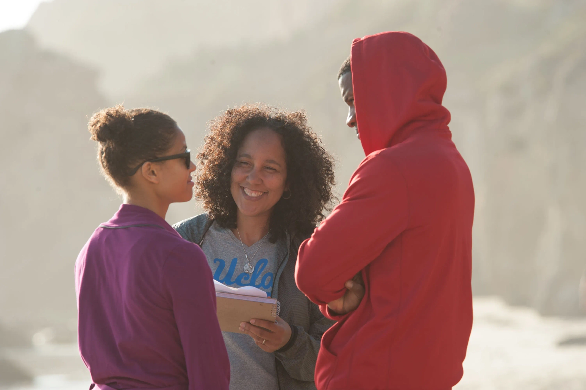 Gina Prince-Bythewood, Nate Parker, and Gugu Mbatha-Raw in Beyond the Lights (2014)