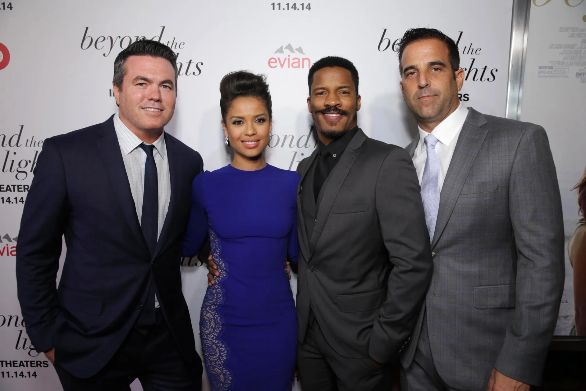 Tucker Tooley, Nate Parker, and Gugu Mbatha-Raw at an event for Beyond the Lights (2014)