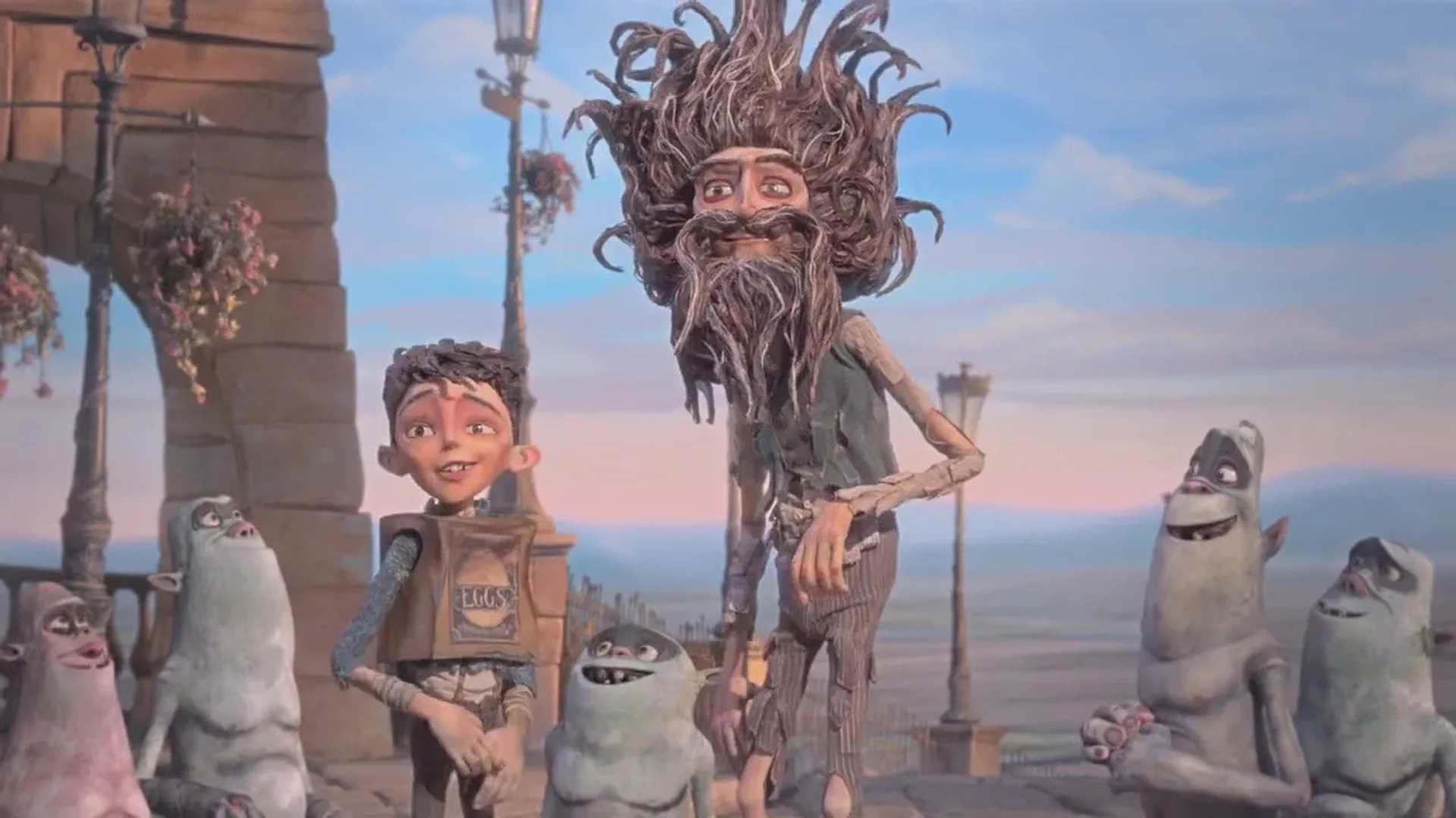 Dee Bradley Baker, Steve Blum, Simon Pegg, and Isaac Hempstead Wright in The Boxtrolls (2014)