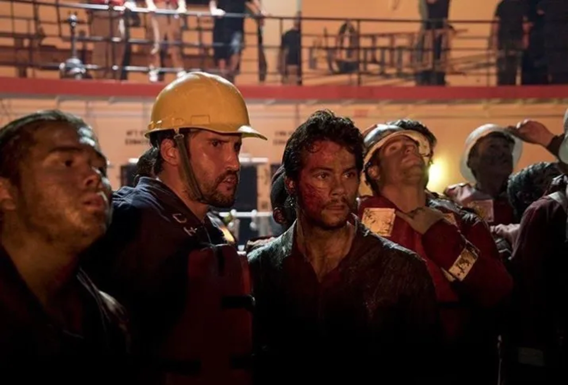 Jeff Caperton, Dylan O'Brien, and Juston Street in Deepwater Horizon (2016)