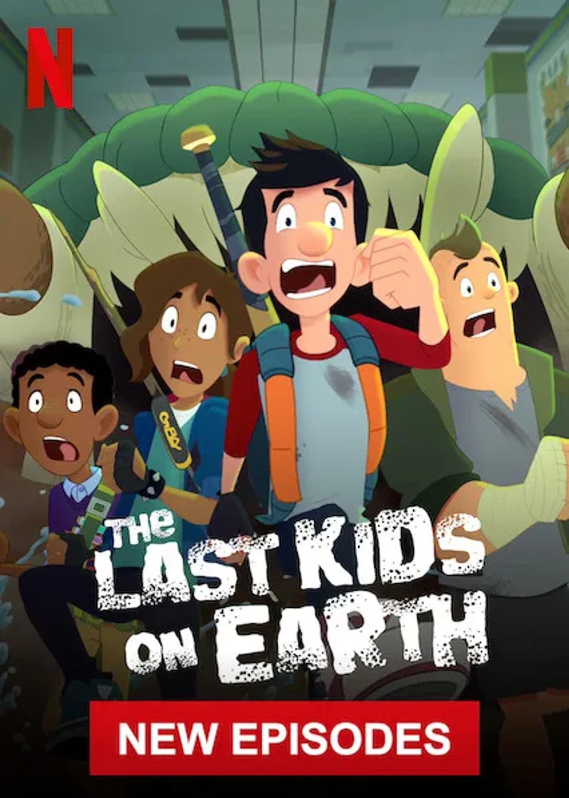 Garland Whitt, Montse Hernandez, Charles Demers, and Nick Wolfhard in The Last Kids on Earth (2019)