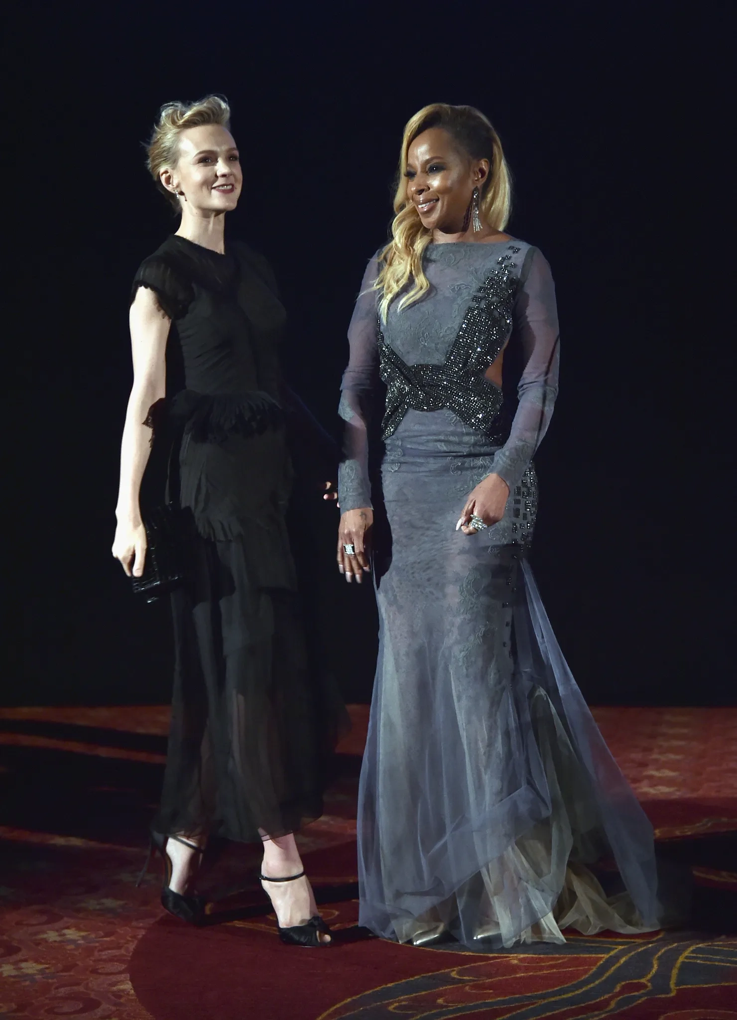 Mary J. Blige and Carey Mulligan at an event for Mudbound (2017)