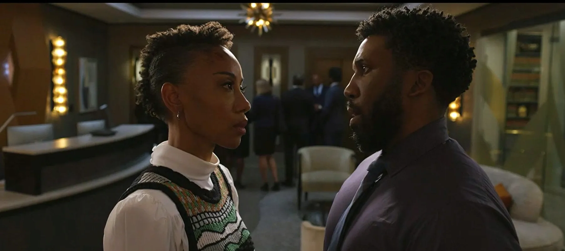 Nyambi Nyambi and Charmaine Bingwa in The Good Fight: The End of Everything (2022)