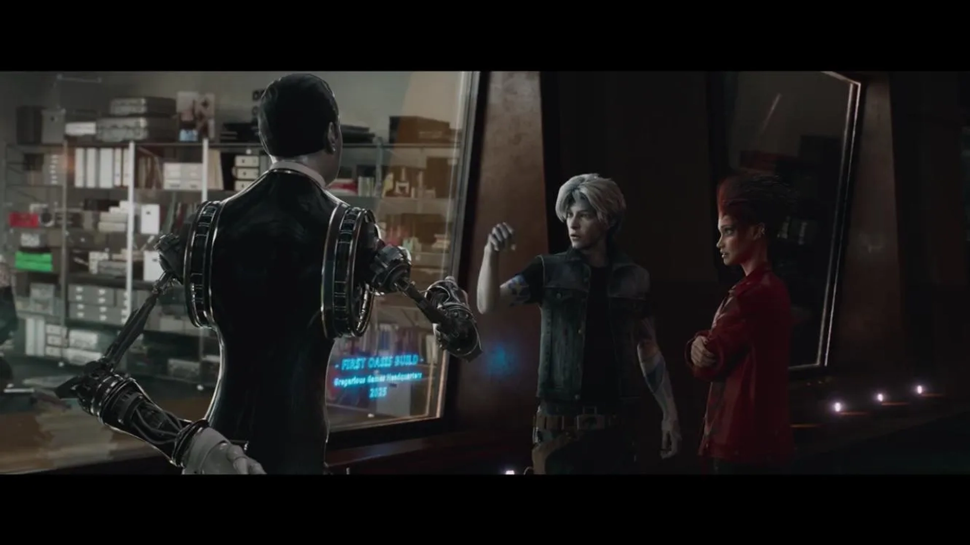 Simon Pegg, Tye Sheridan, and Olivia Cooke in Ready Player One (2018)