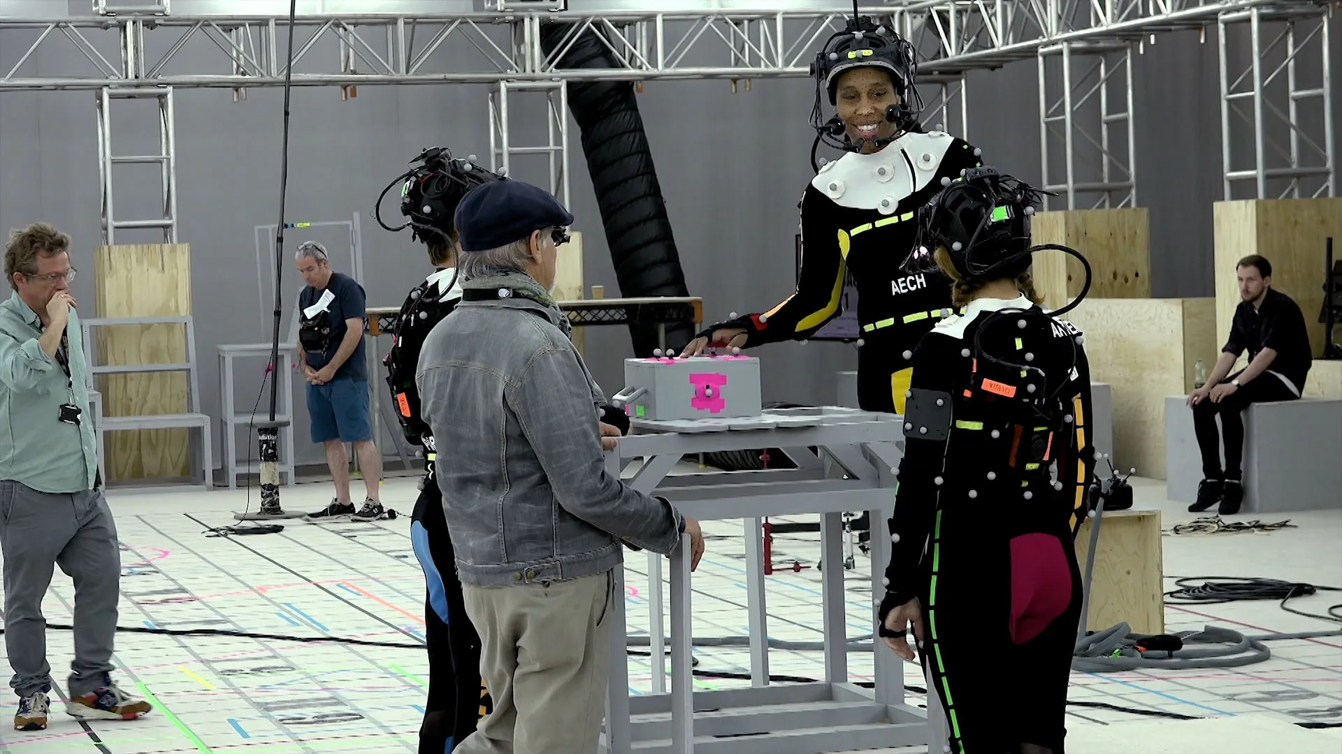 Steven Spielberg, Lena Waithe, and Olivia Cooke in Ready Player One (2018)