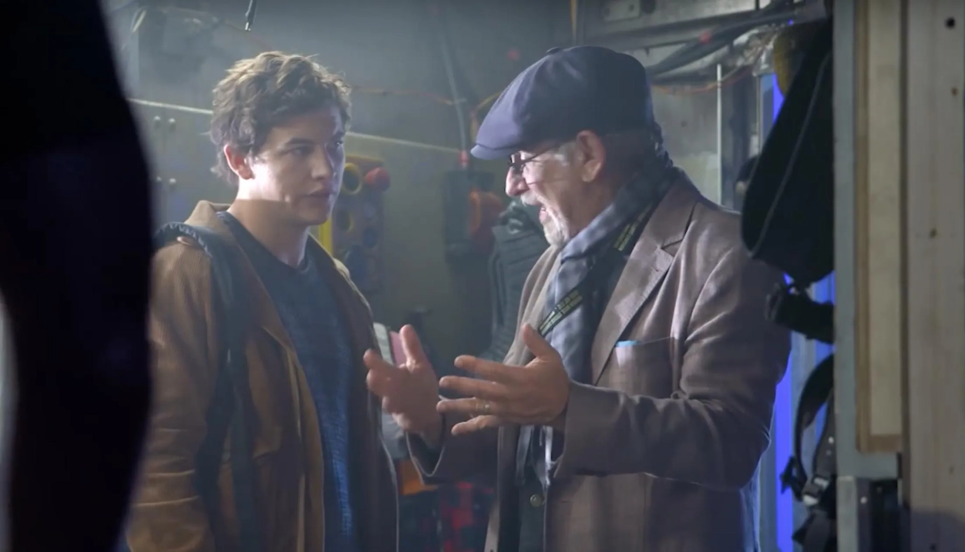 Steven Spielberg and Tye Sheridan in Ready Player One (2018)