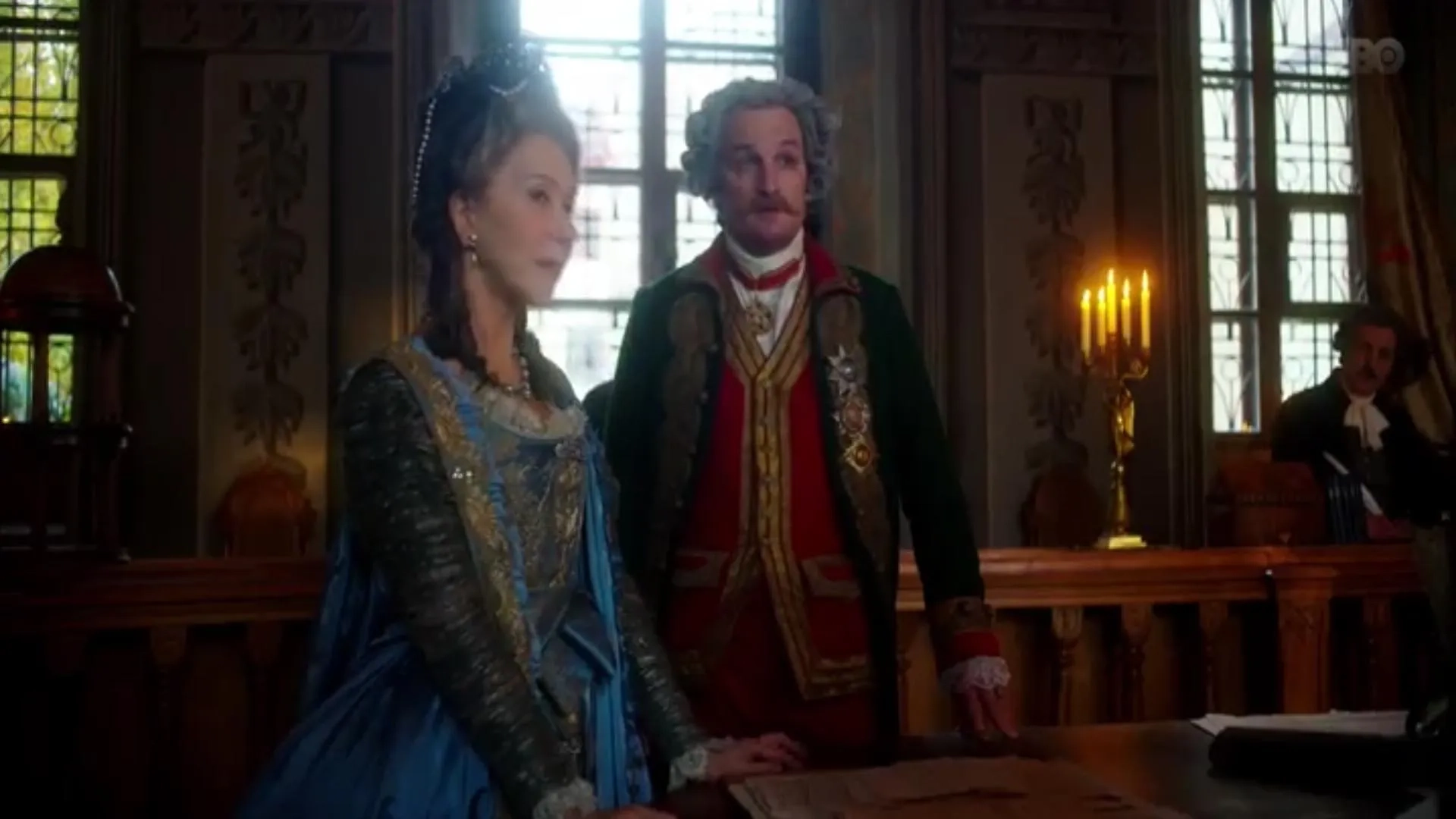 Helen Mirren and Jason Clarke in Catherine the Great (2019)