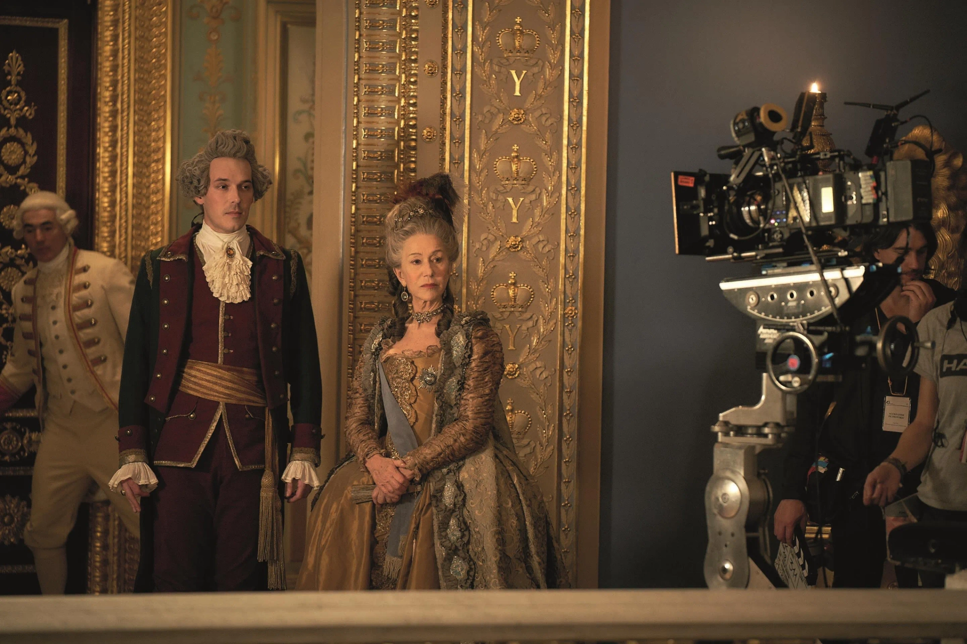 Helen Mirren and Sam Palladio in Catherine the Great (2019)