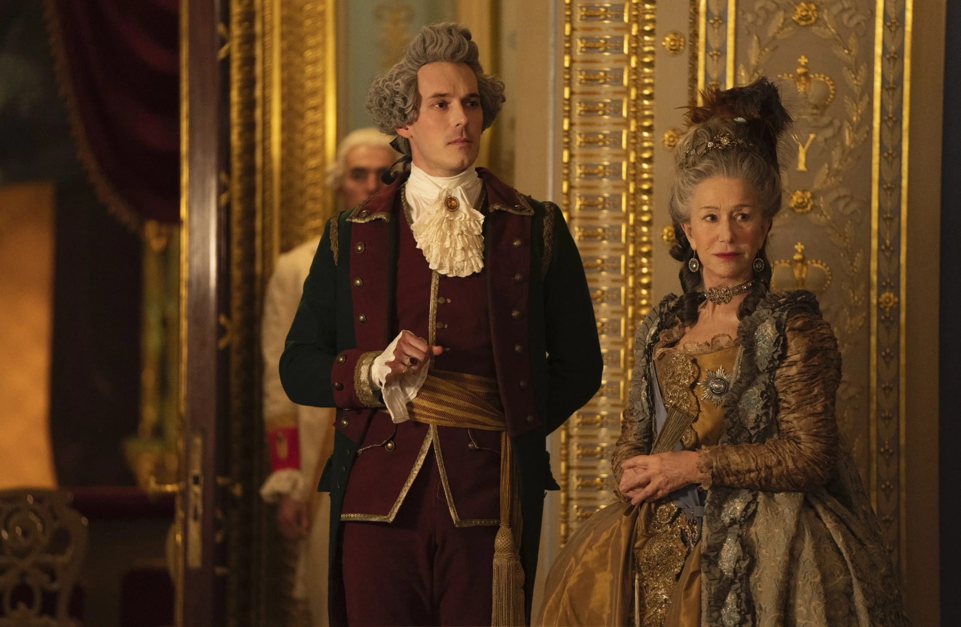 Helen Mirren and Sam Palladio in Catherine the Great (2019)