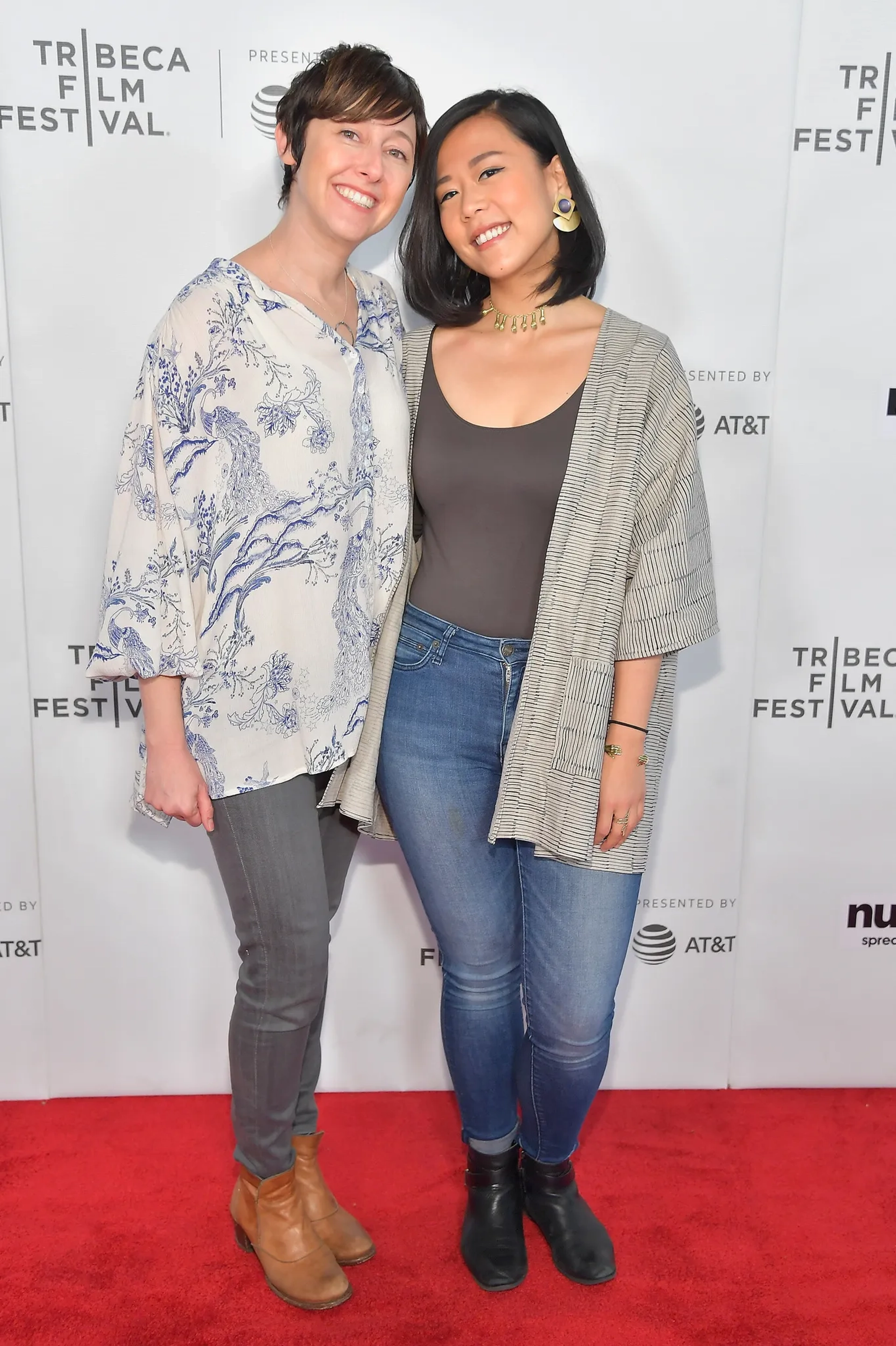 Becky Neiman and Domee Shi at an event for Bao (2018)